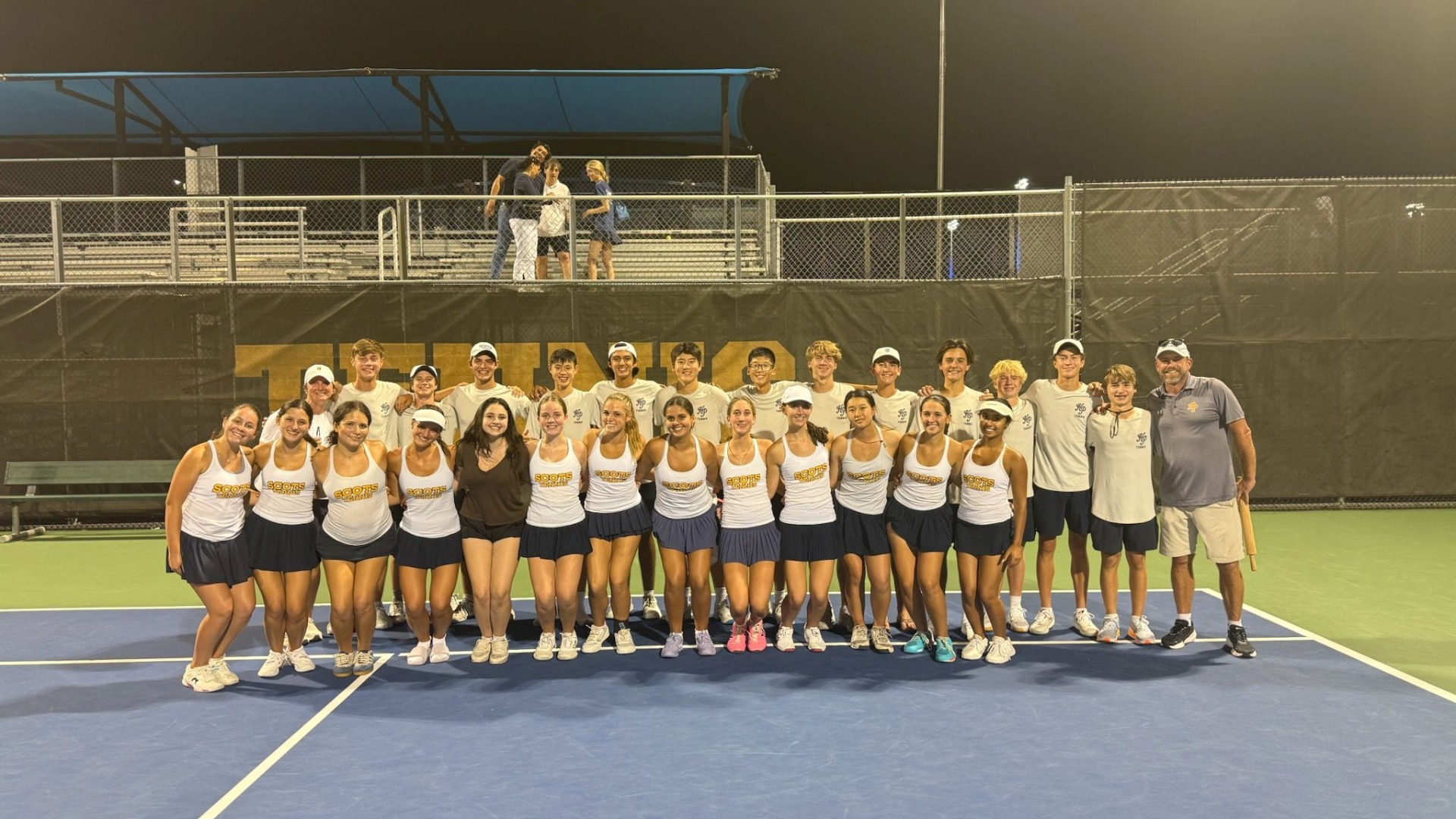 Slide 0 - Scots Varsity Team Tennis Defeats Colleyville Heritage in District 12-5A Match