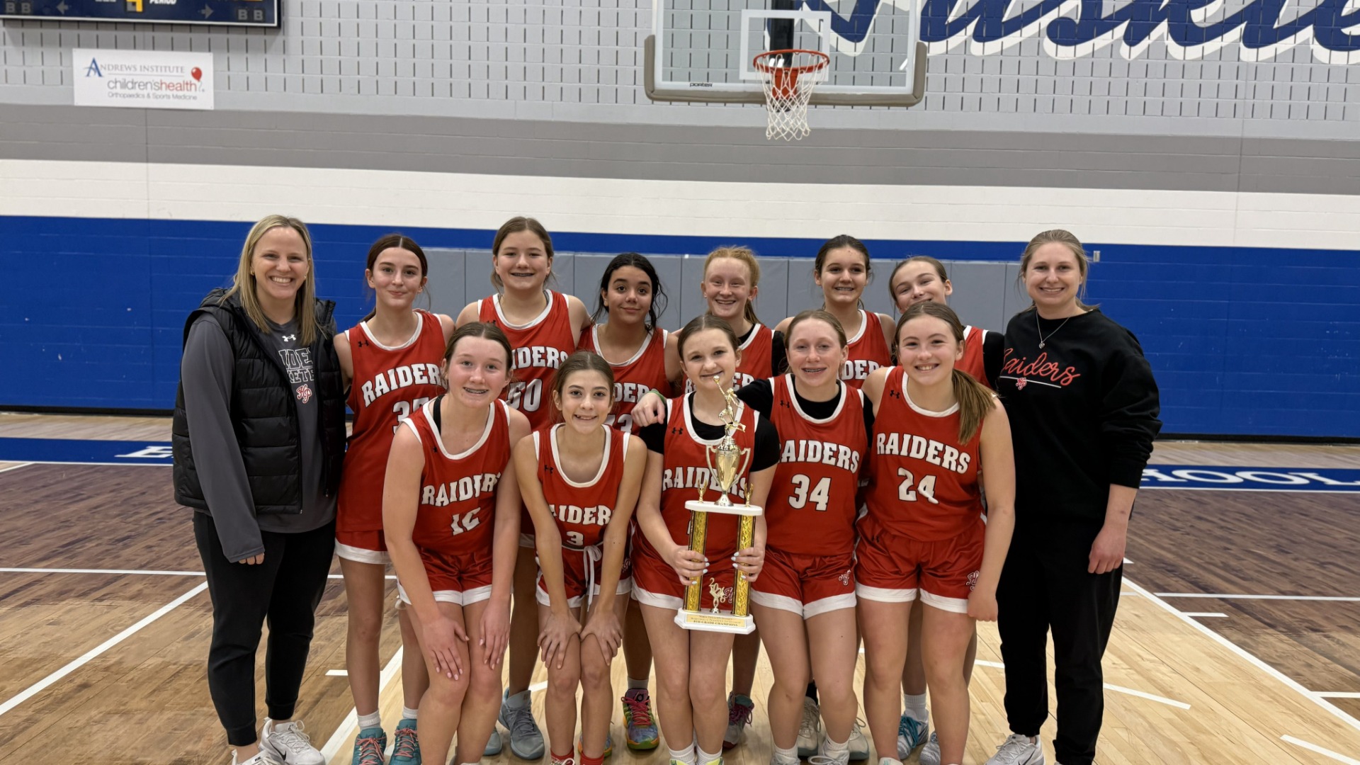 Slide 0 - Lady Raiders 8th C Basketball Team Wins District Tournament