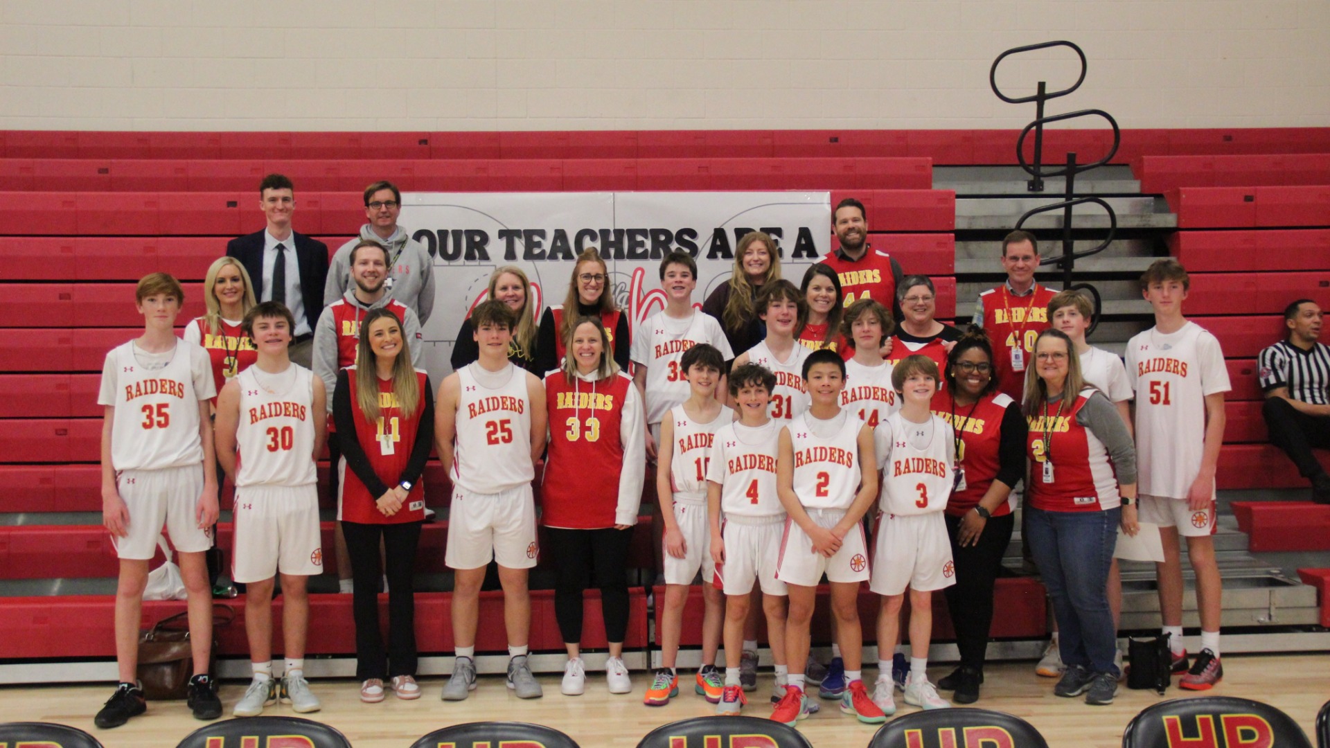 Slide 5 - 8th Raiders Basketball White Team - Teacher Appreciation Night