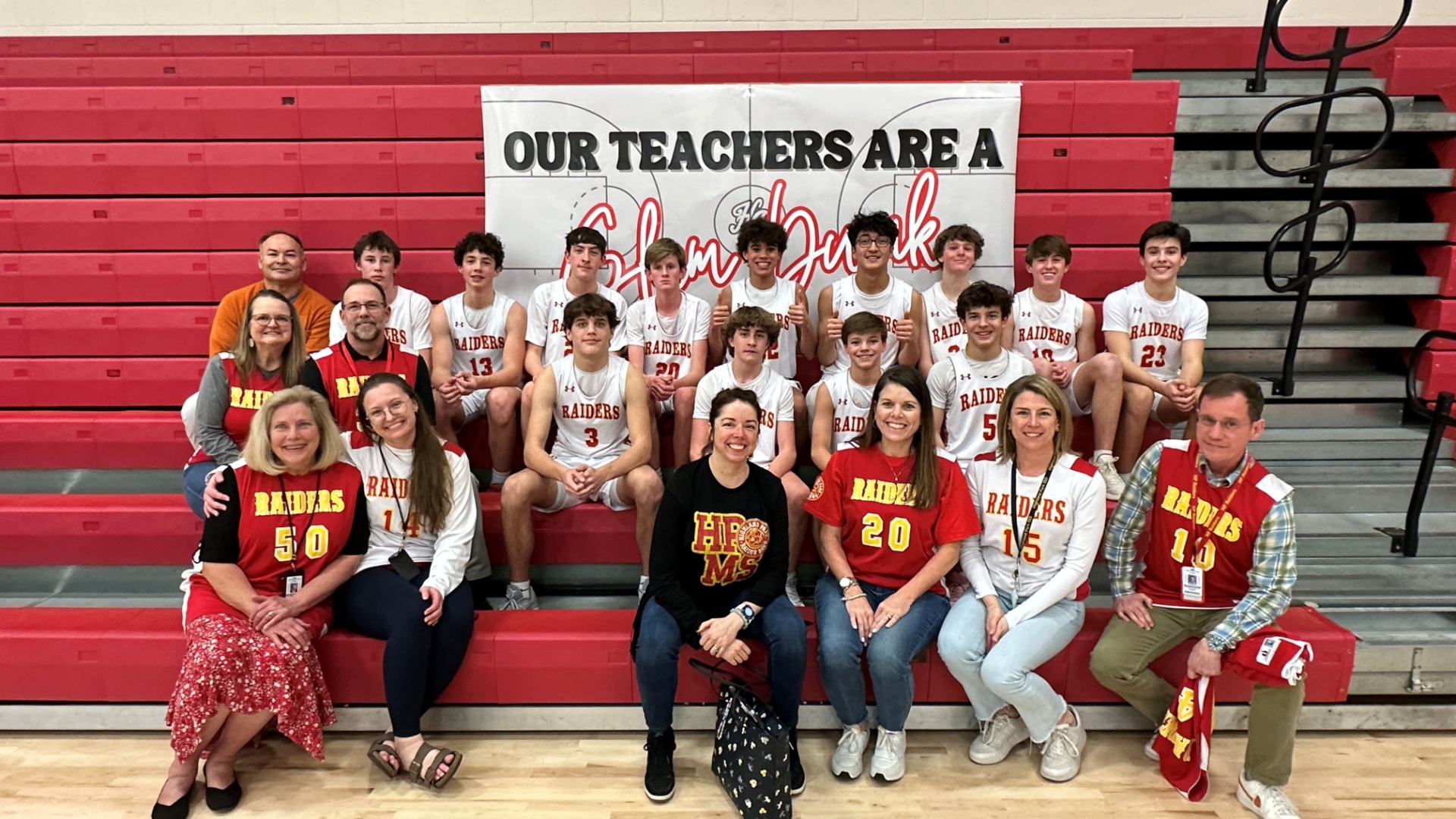 Slide 3 - 8th Raiders Basketball Red Team - Teacher Appreciation Night