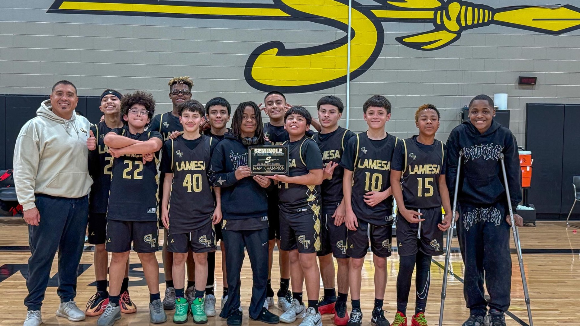 Slide 0 - Congratulations to LMS 7th Grade Boys A-Team as they won the Seminole A-Team Tournament!