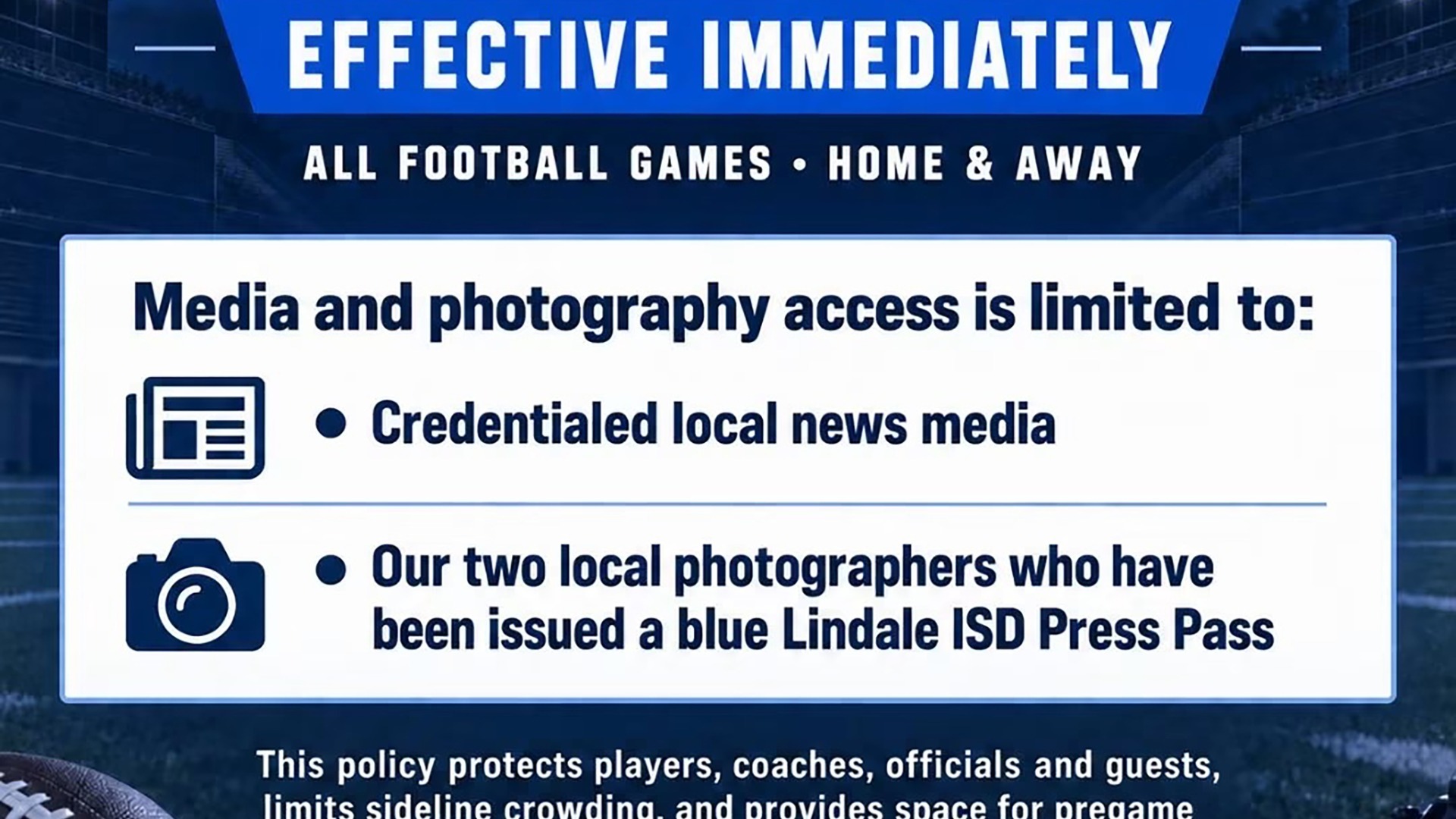 Sideline media access limited at games