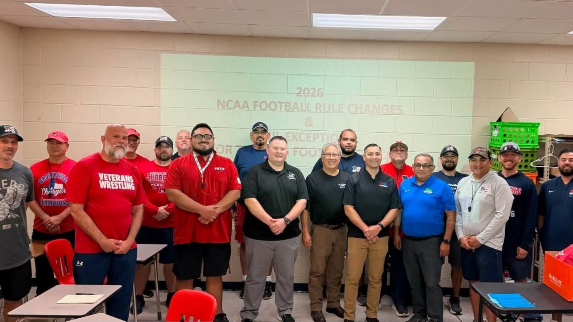 Slide 1 - Preparation for the season goes beyond the practice field! The Charger football coaching staff met with TASO officials to review rule updates and game-day expectations as we prepare for another exciting season.