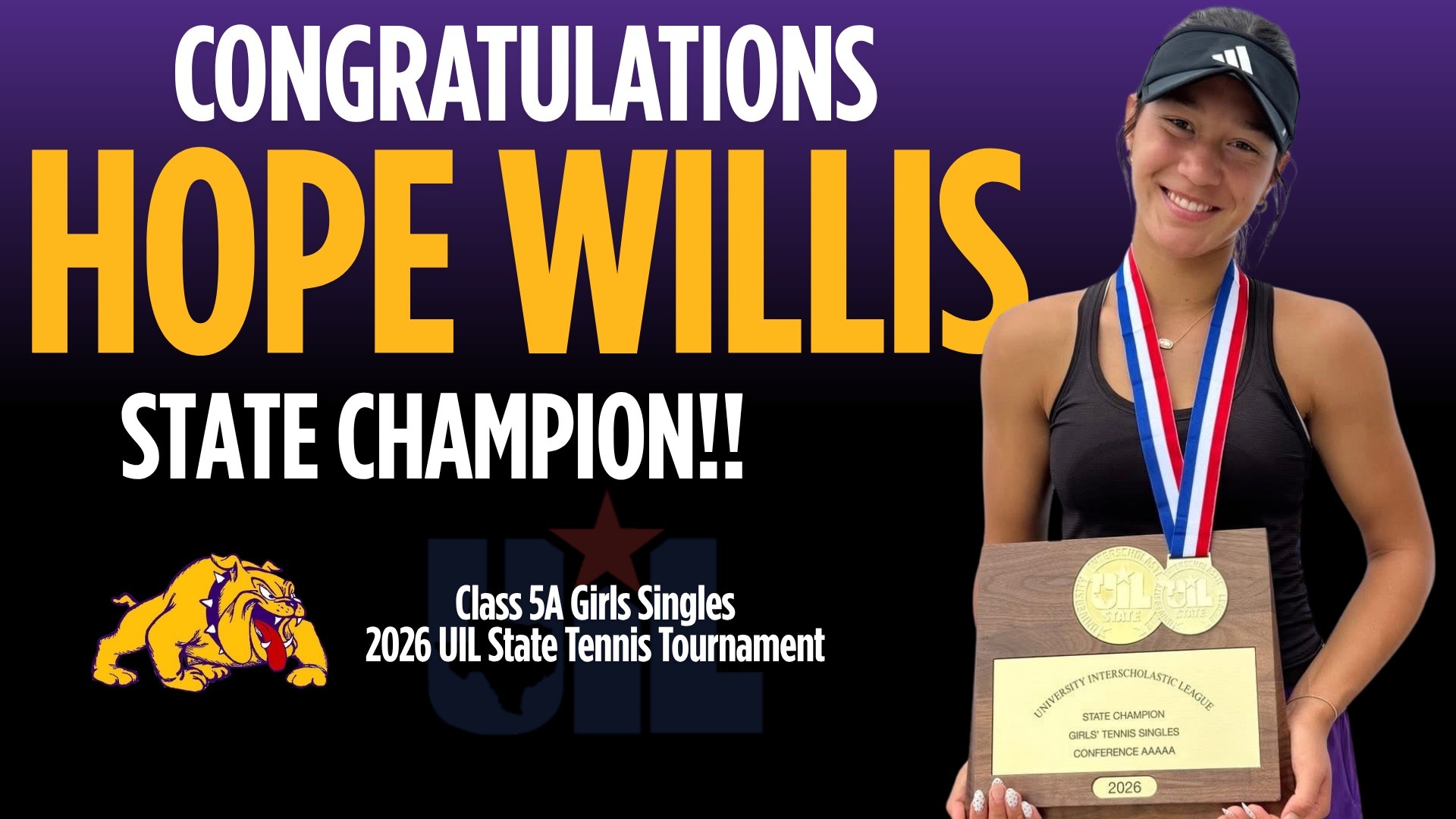 Hope Willis: State Champion, 5A Girls Tennis Singles