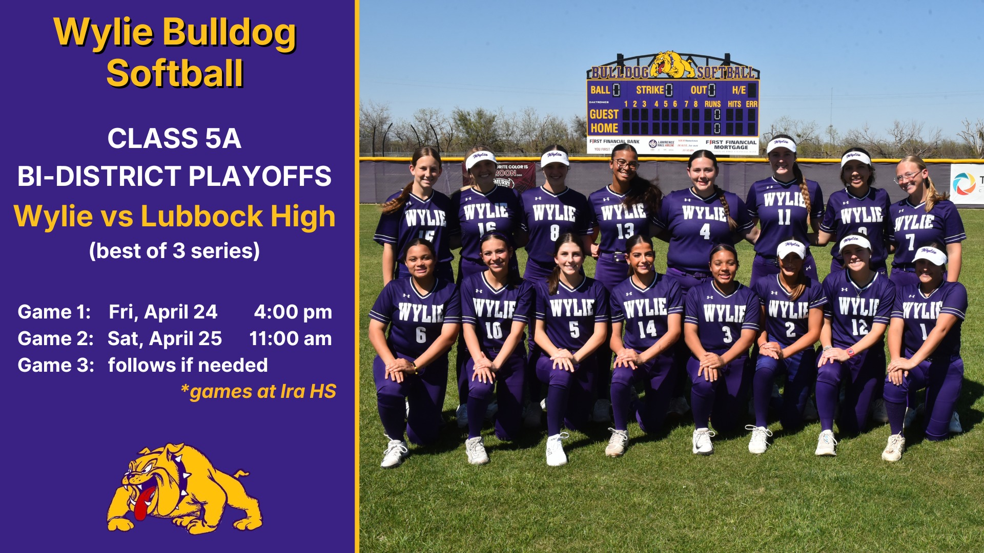 Wylie Softball Playoff Information