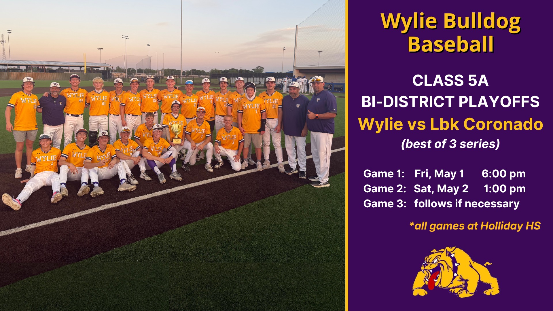 Wylie Baseball Playoff Information