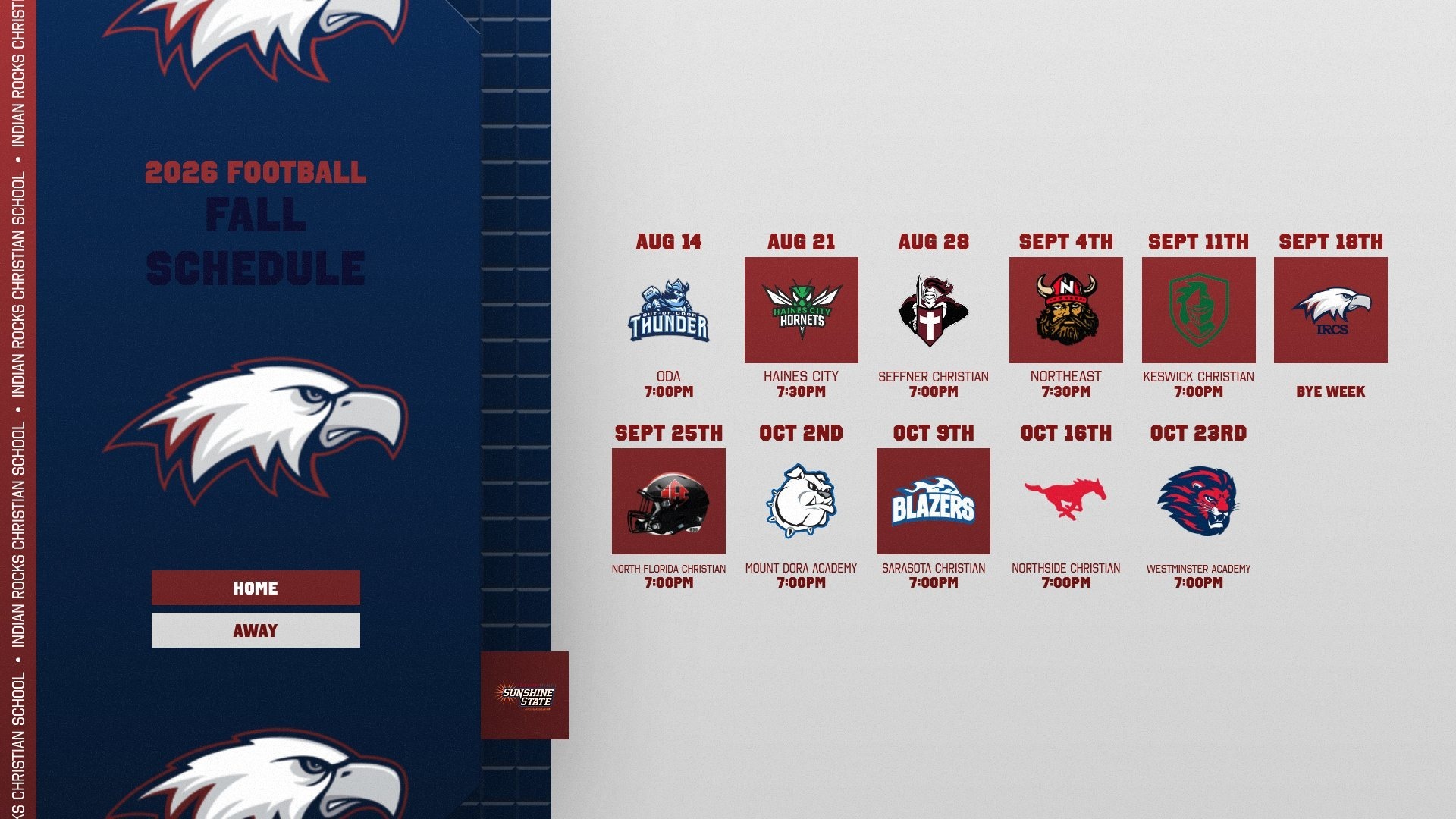 Slide 5 - EAGLES FOOTBALL FALL SCHEDULE 