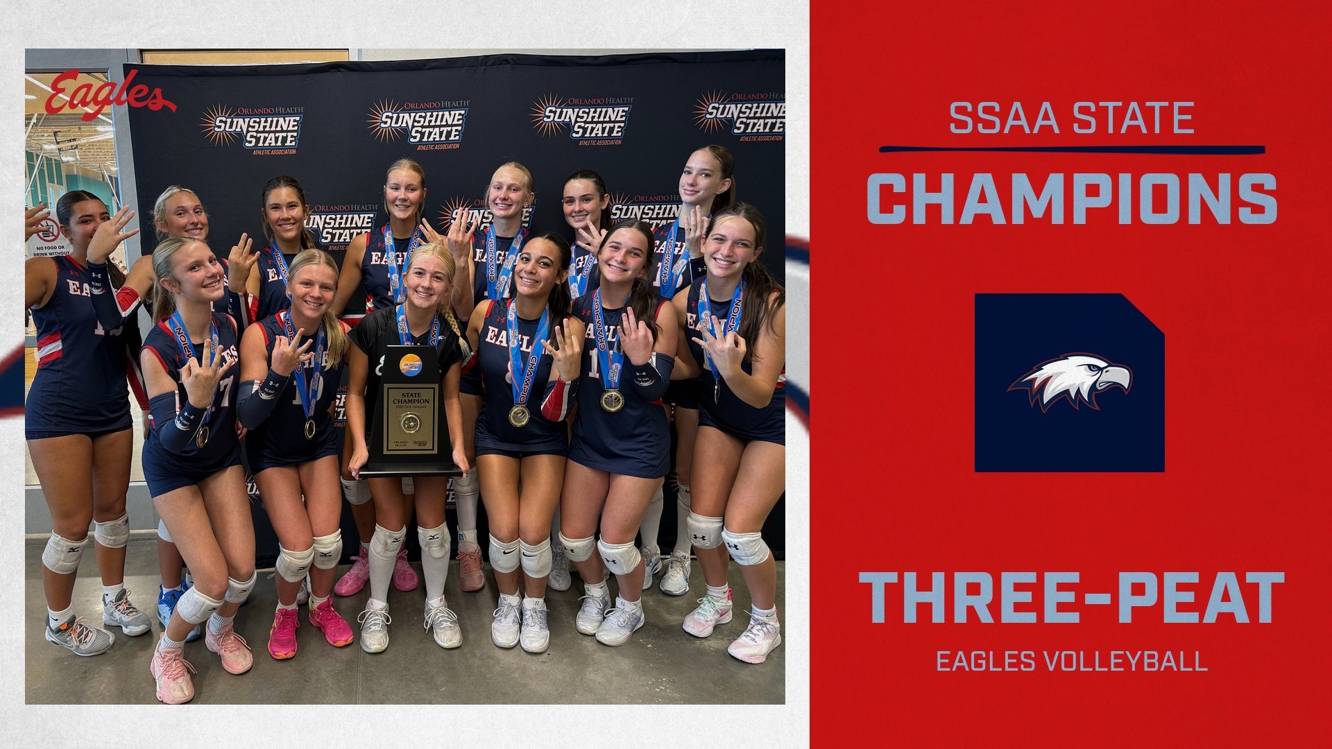 Slide 0 - EAGLES VOLLEYBALL PULL OFF THE THREE-PEAT 