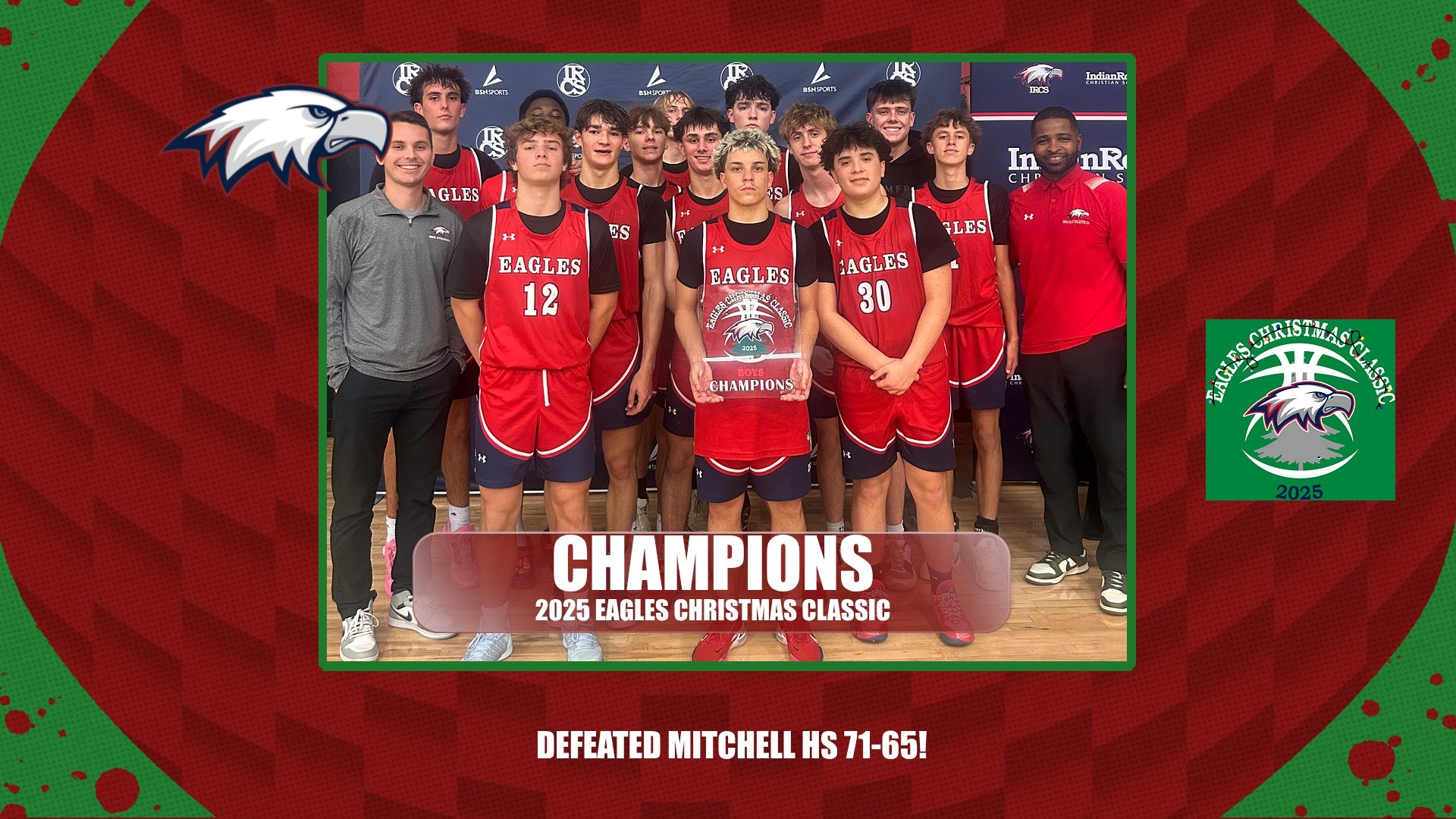Slide 8 - BOYS BASKETBALL ARE THE 2025 EAGLES CHRISTMAS CLASSIC CHAMPIONS