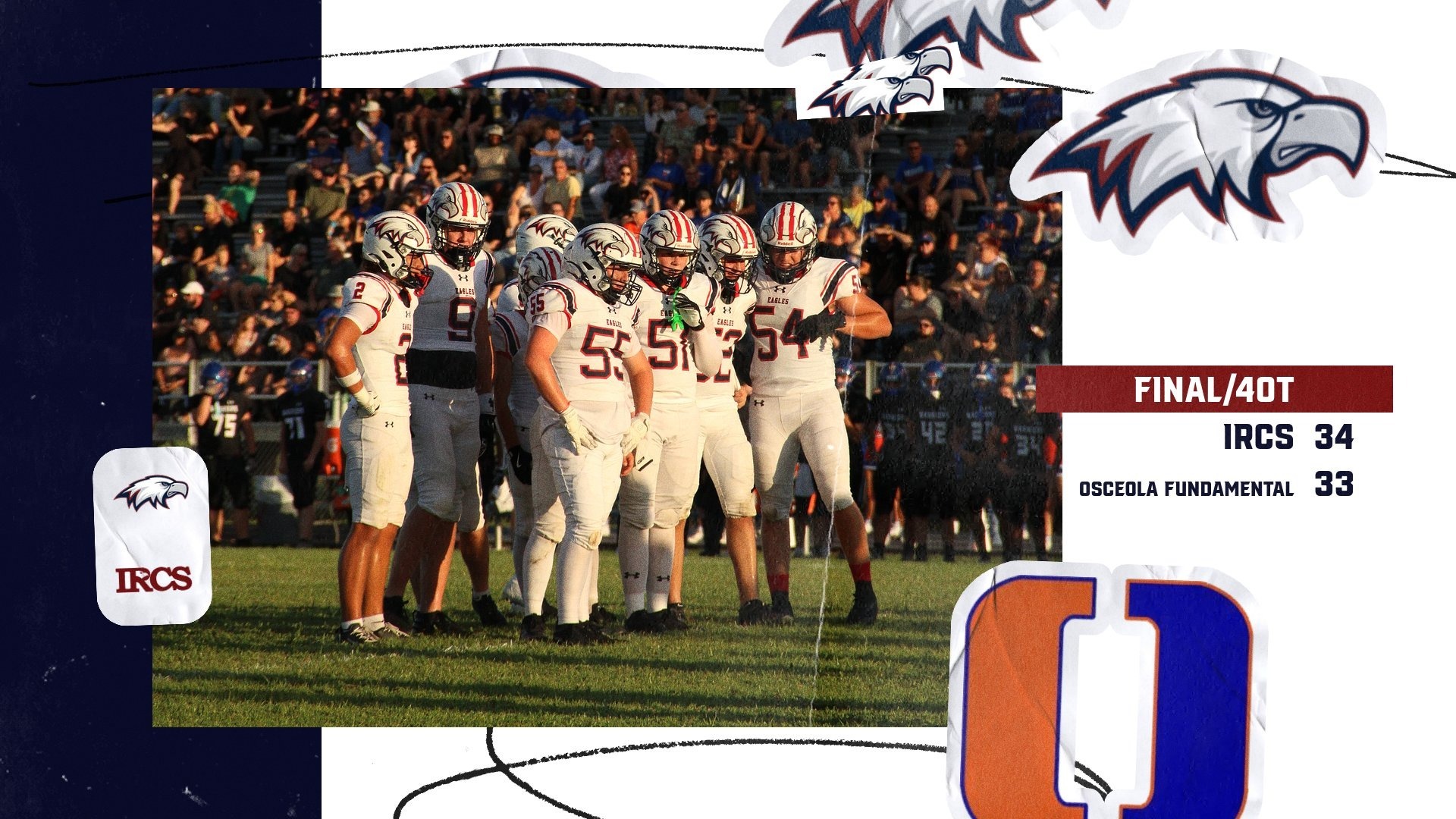 Slide 1 - Eagles Football Outlasts Osceola in 4OT Thriller