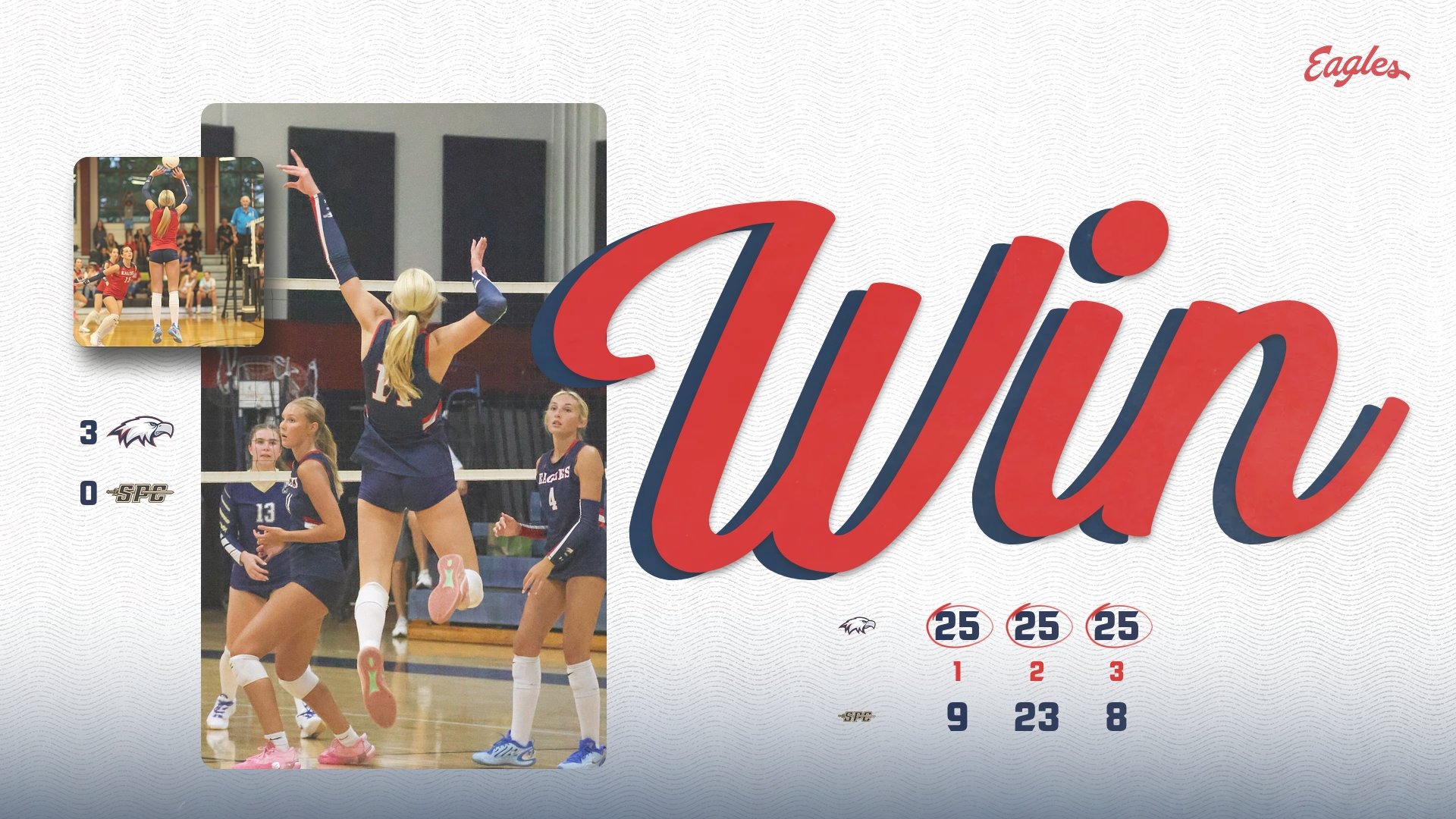 Slide 6 - EAGLES VOLLEYBALL IMPORVE TO (3-0)