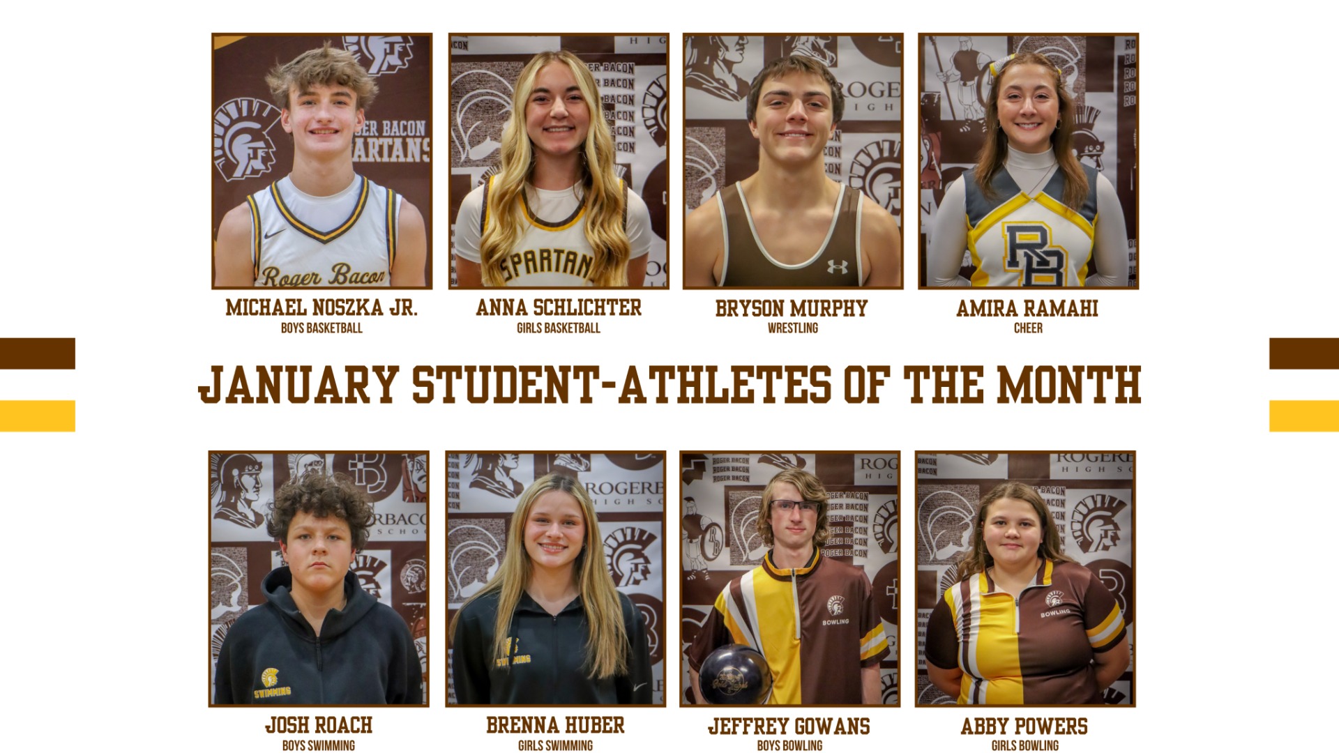 Slide 3 - Congrats to our January Student-Athletes of the Month!