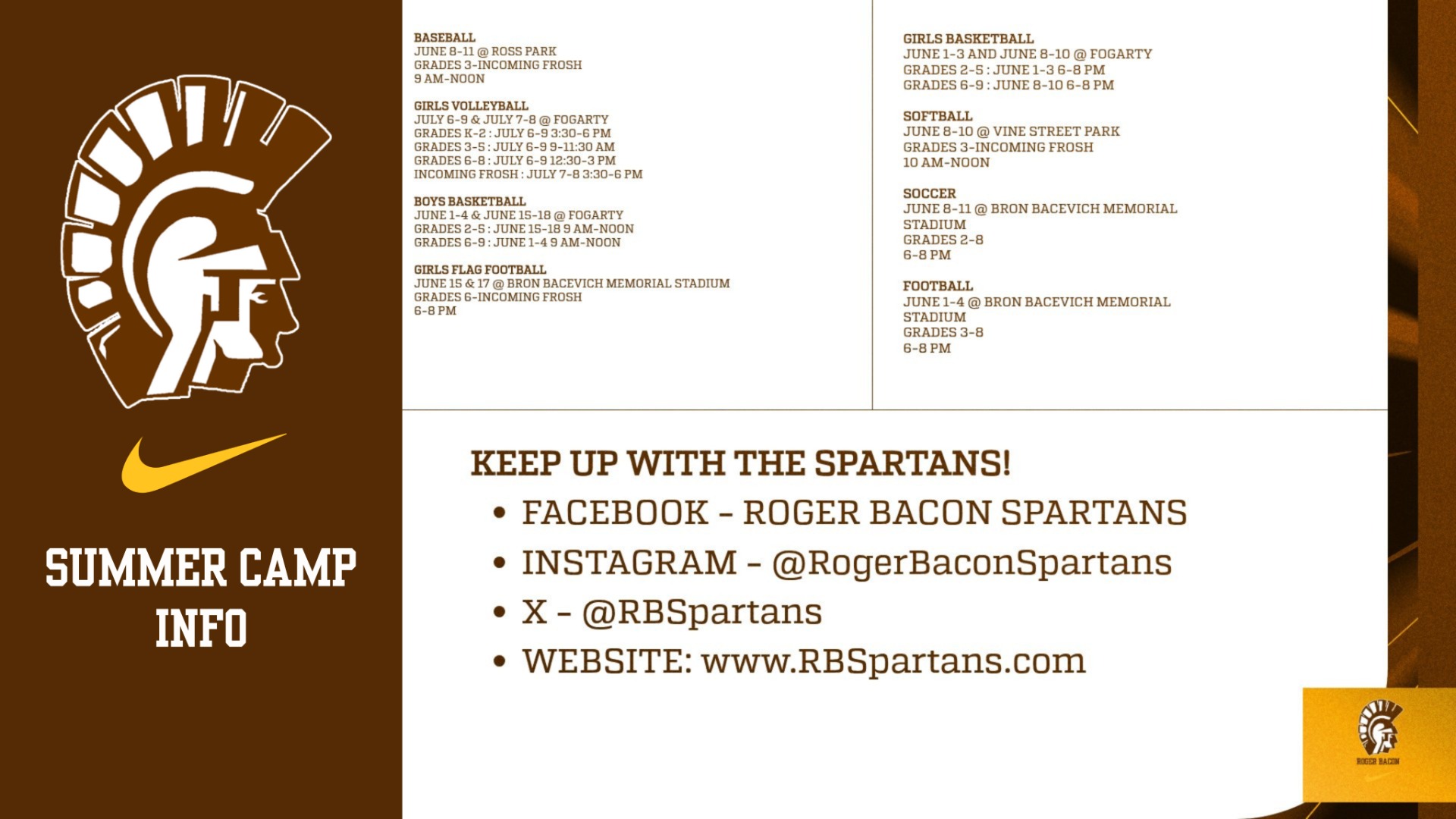 Slide 3 - SIGN UP FOR OUR SPORTS SUMMER CAMPS!