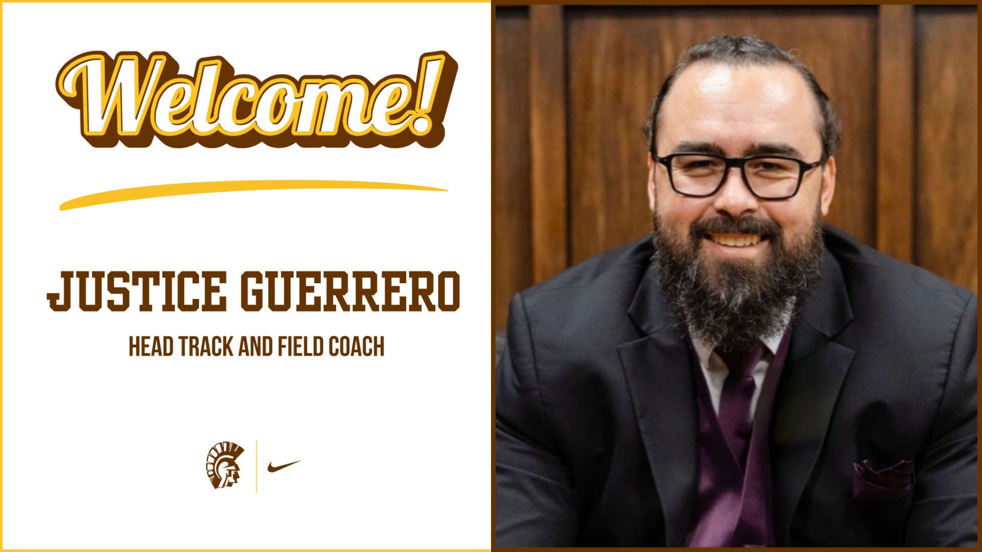 Slide 7 - Justice Guerrero named Track and Field Coach