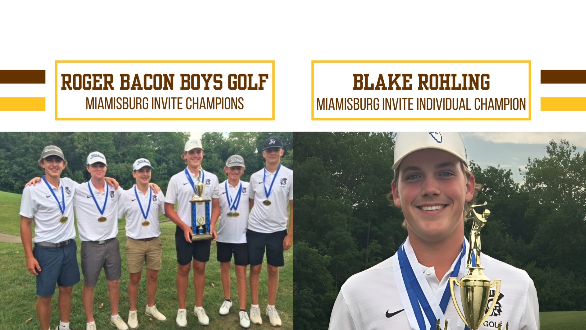 Slide 8 - Roger Bacon Boys Golf wins Miamisburg Invite, Blake Rohling wins Individual Championship
