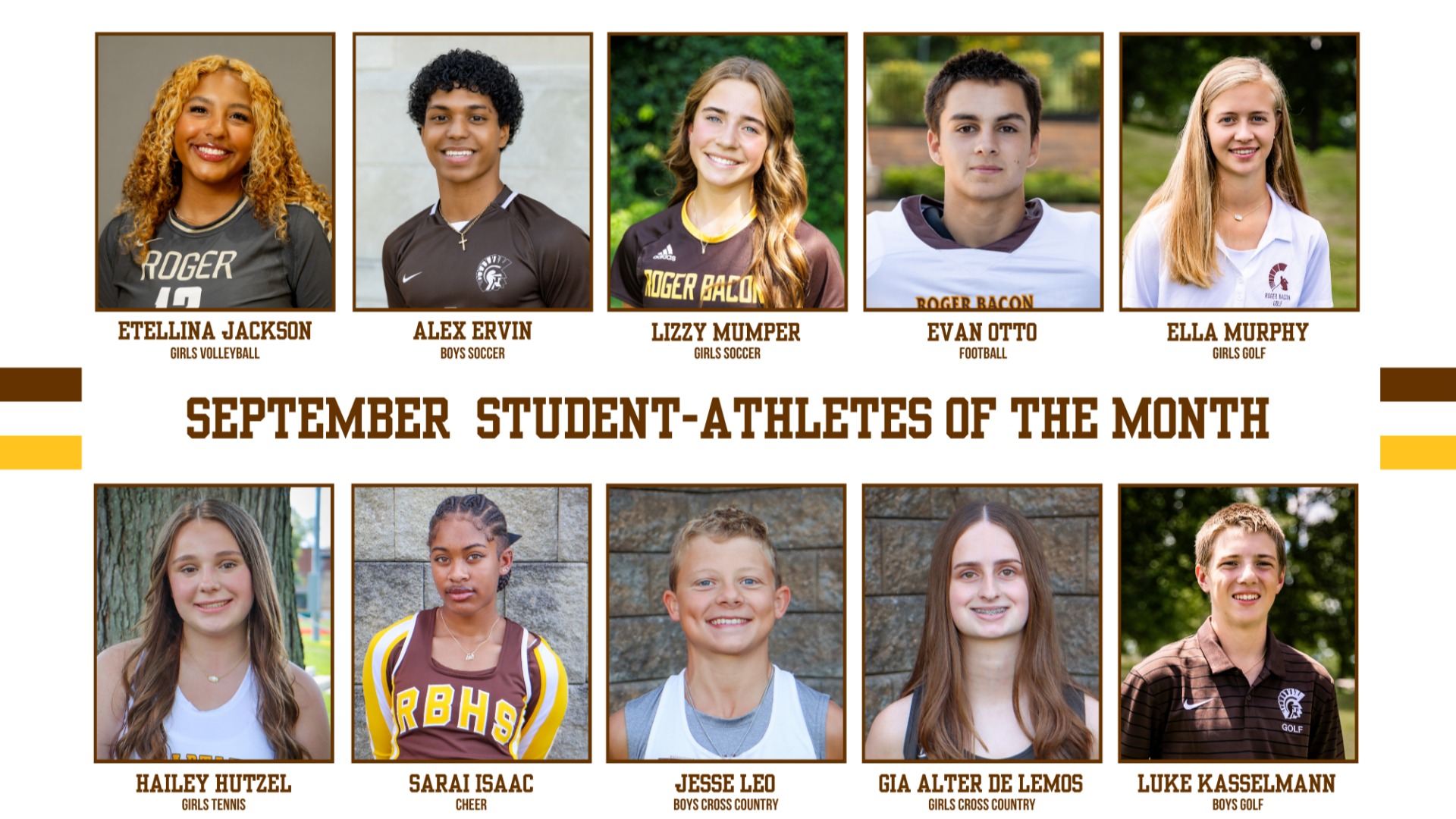 Slide 3 - Congrats to our September Student-Athletes of the Month!