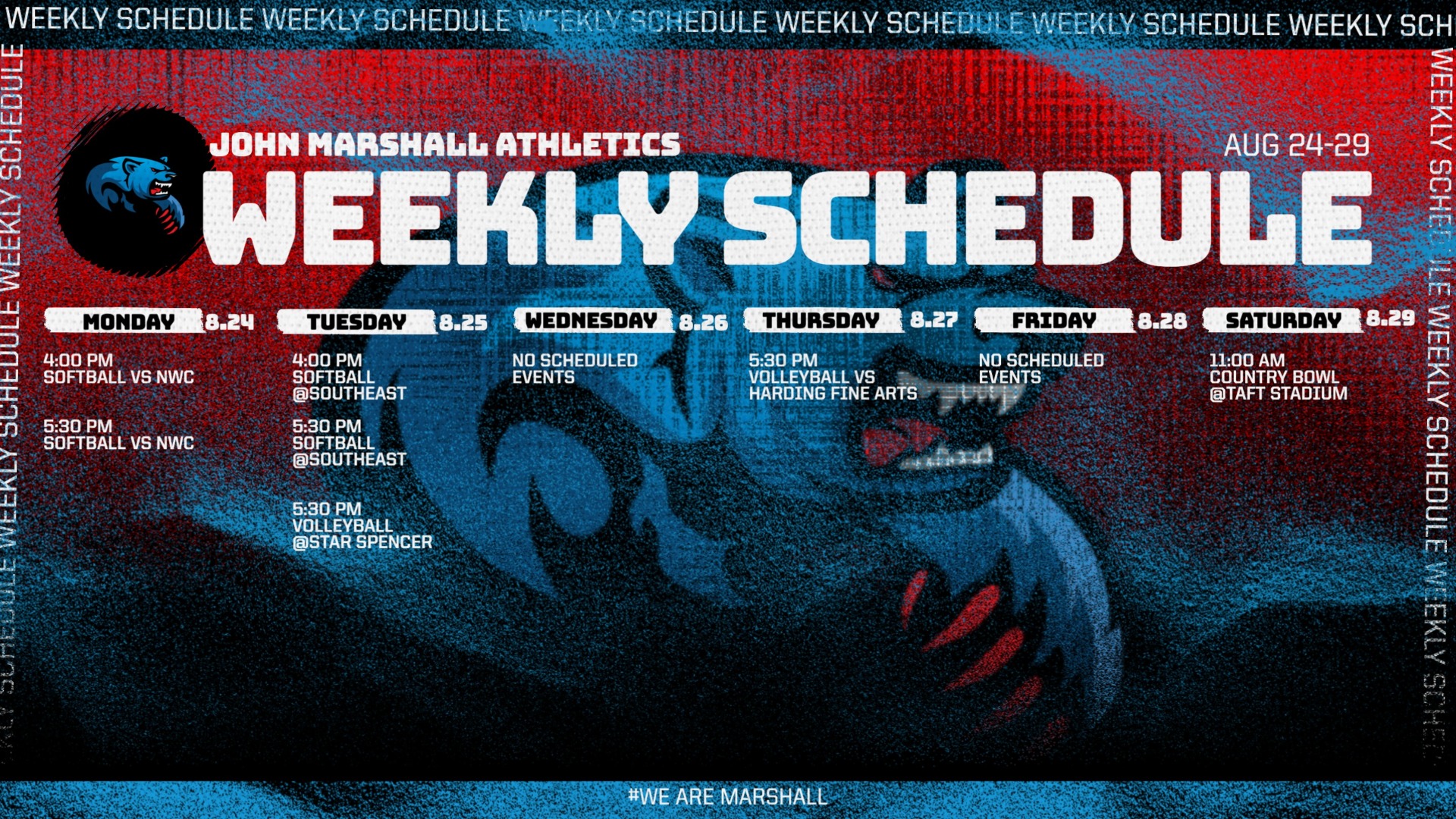 Slide 0 - Weekly Schedule
