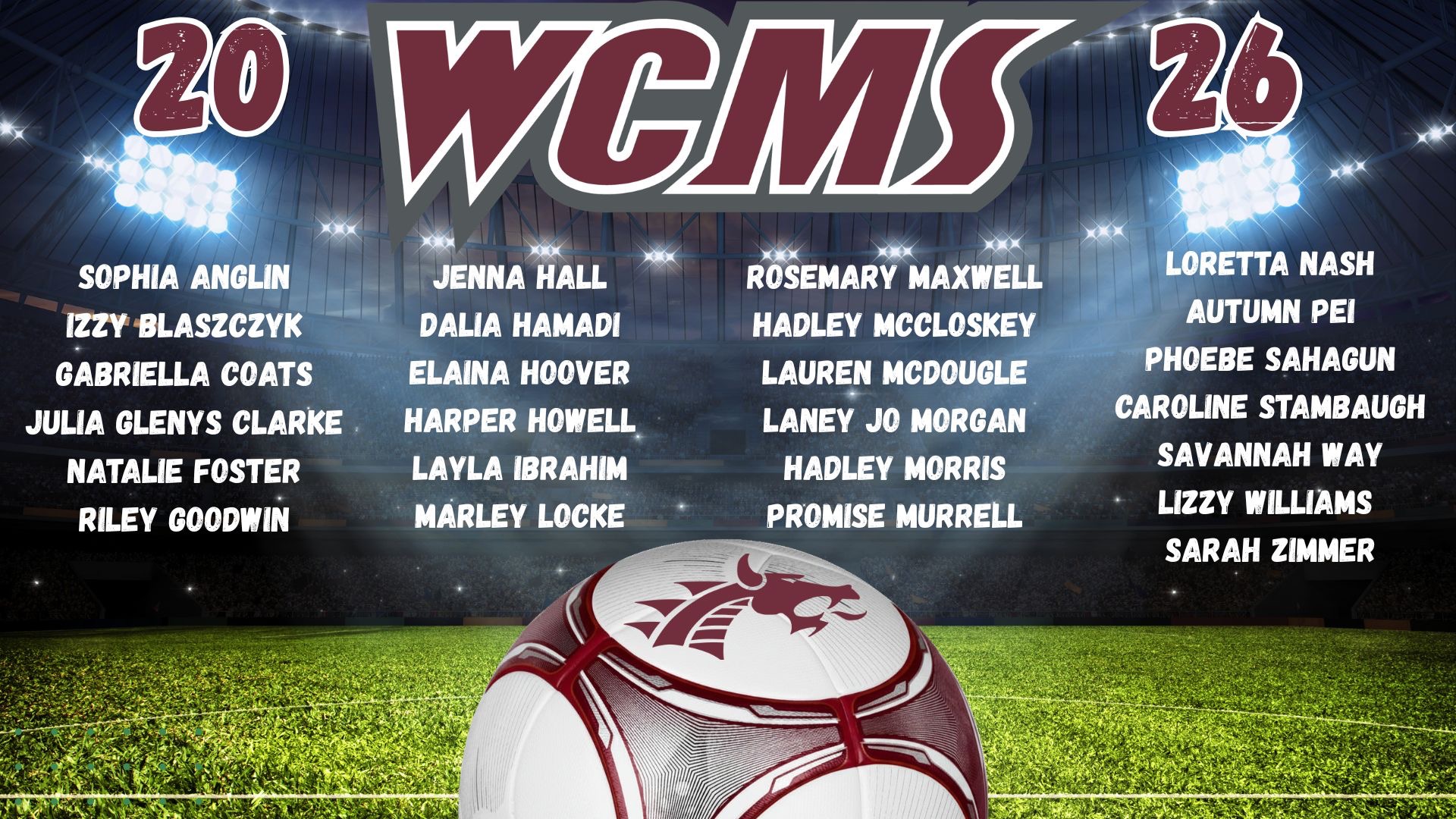 Slide 0 - Introducing the 2026 WCMS Lady Dragons Soccer Team