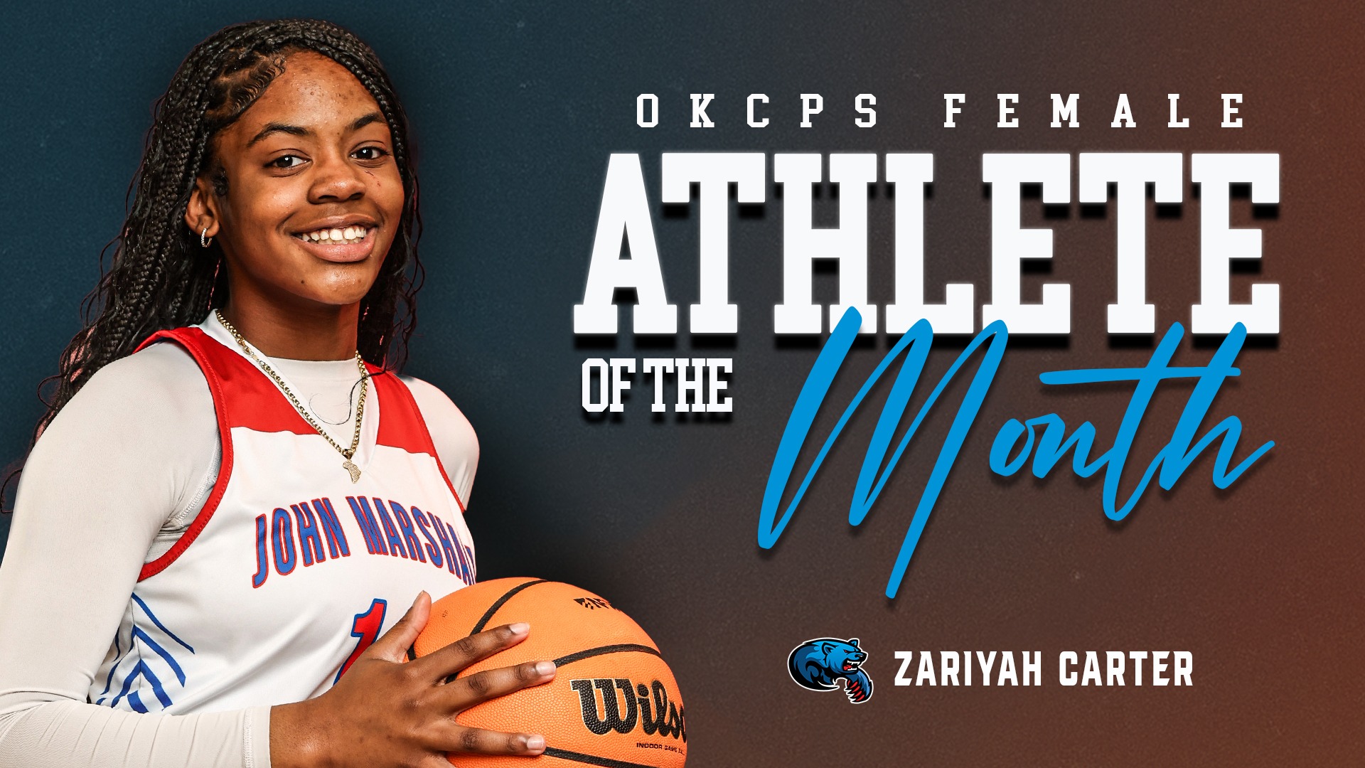 Slide 0 - Zariyah Carter Named OKCPS Middle School Female Athlete of the Month - February 2026