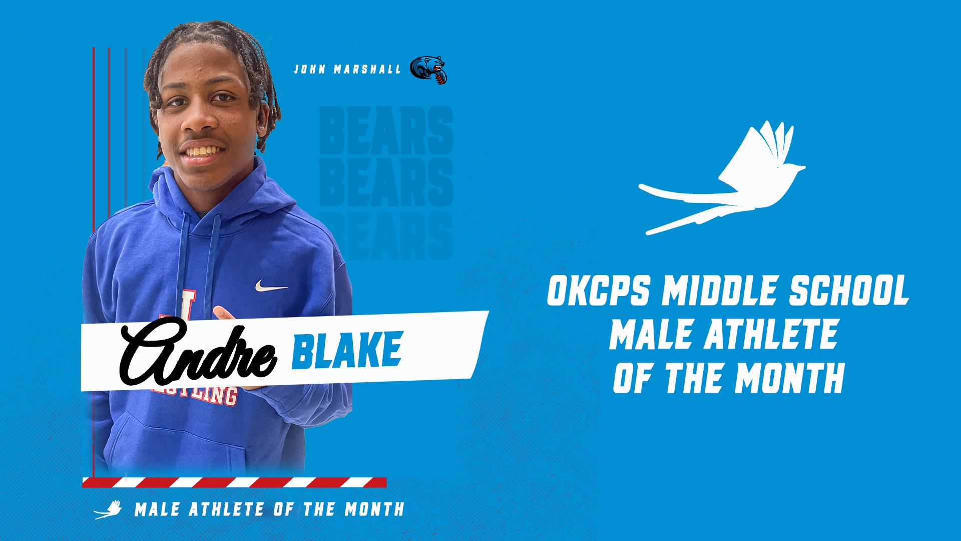 Slide 2 - Andre Blake Named OKCPS November Athlete of the Month