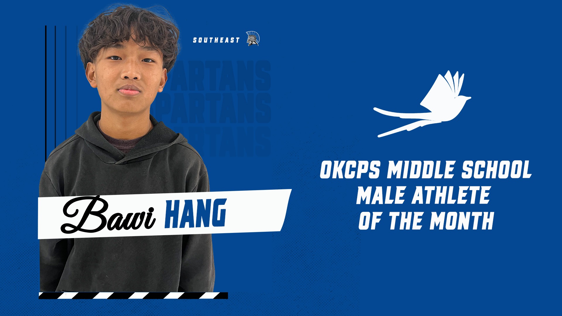 Slide 0 - Bawi Hang Named OKCPS Male Athlete of the Month for January