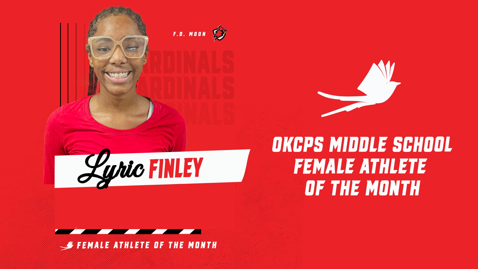 Slide 0 - Lyric Finley Named OKCPS November Athlete of the Month