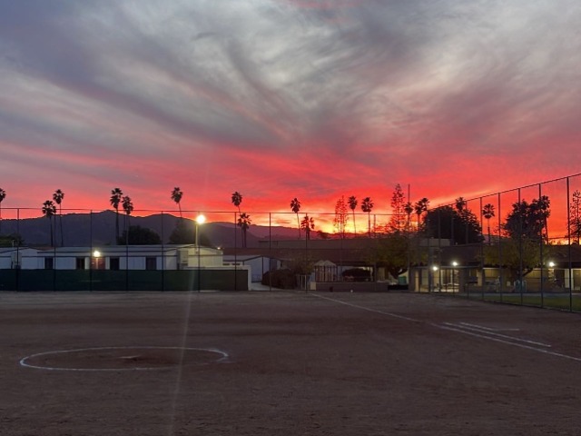 Beautiful spring sunset view from our softball field. 2022 