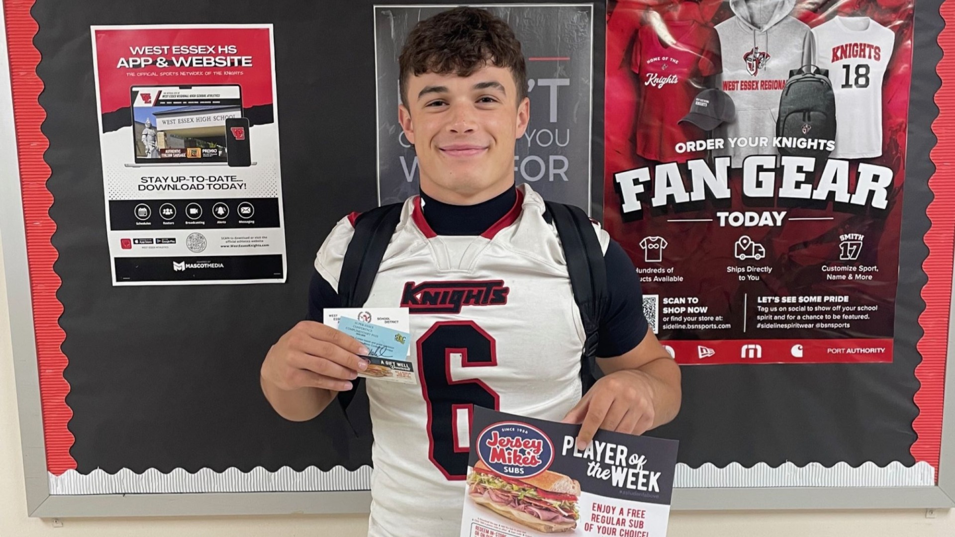 Slide 4 - Jake Long wins Player of the Week for Week 1 (9/8-9/13).  He set a new School Record with 321 rushing yards and 4 TD's vs Caldwell on 9/12