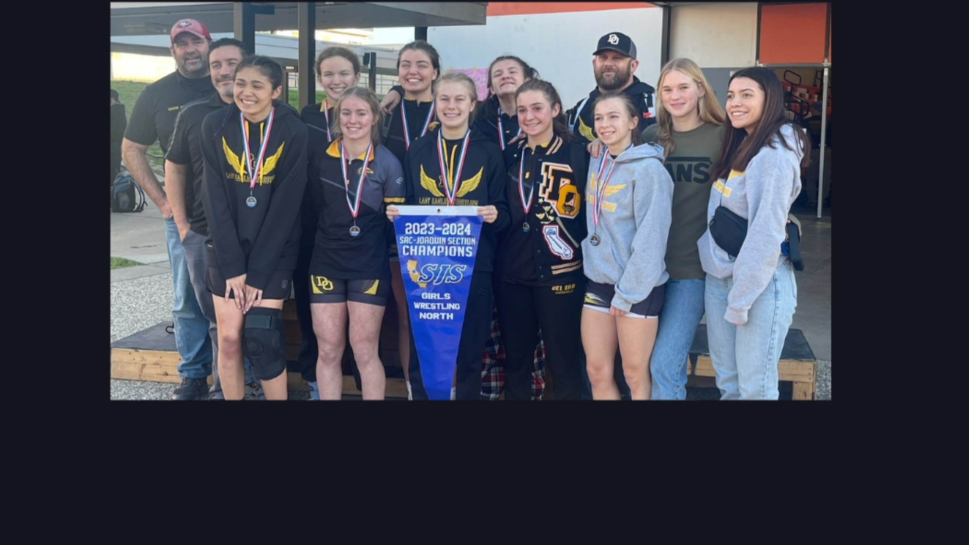 Slide 3 - Girls' Wrestling won the CIF SJS Northern regional tournament! 8 wrestlers qualified to compete in the San Joaquin Masters' Championship!