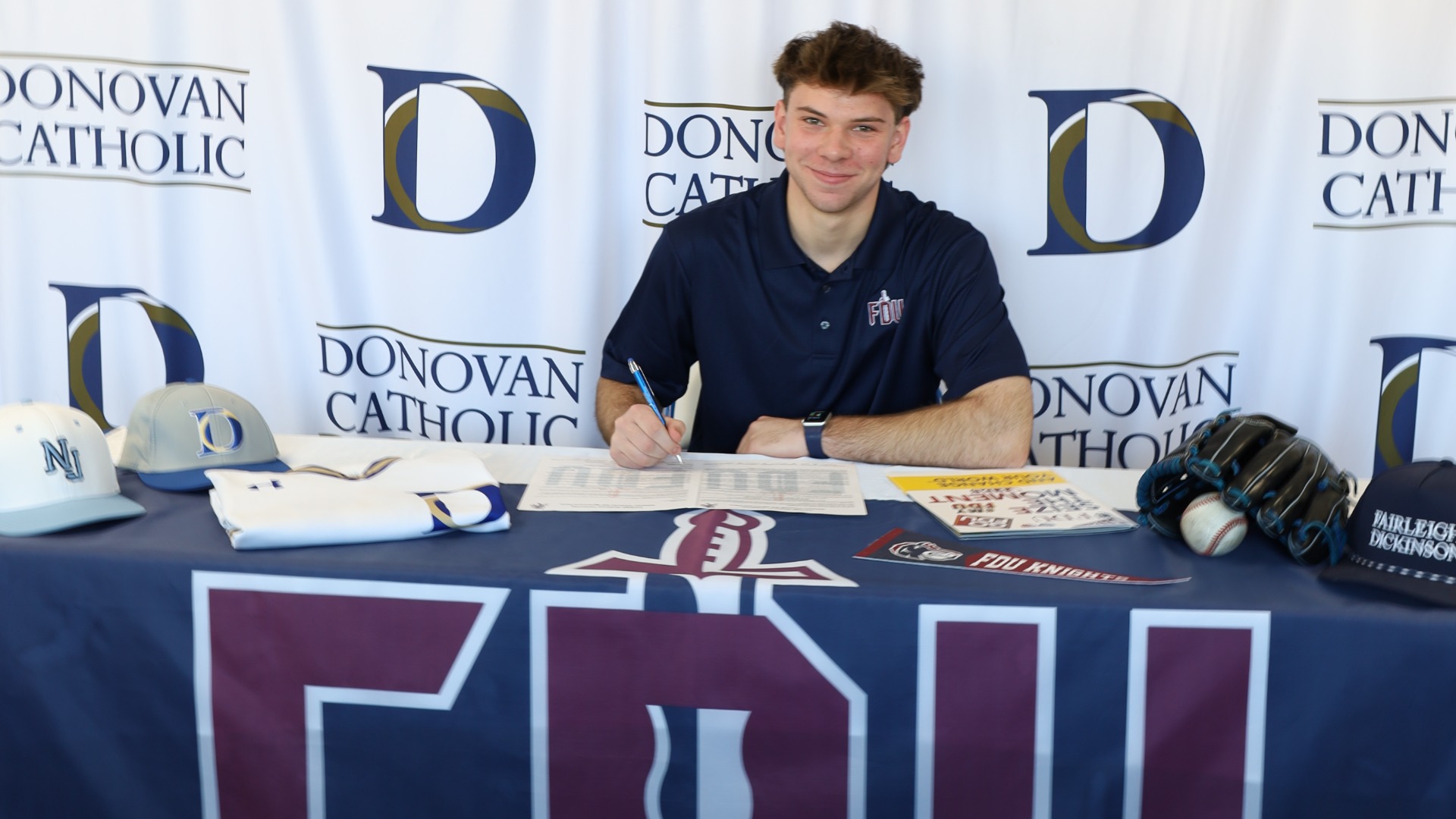 Slide 1 - Connor Bragg signs NIL to continue his athletic and academic career playing baseball at Fairleigh Dickinson University