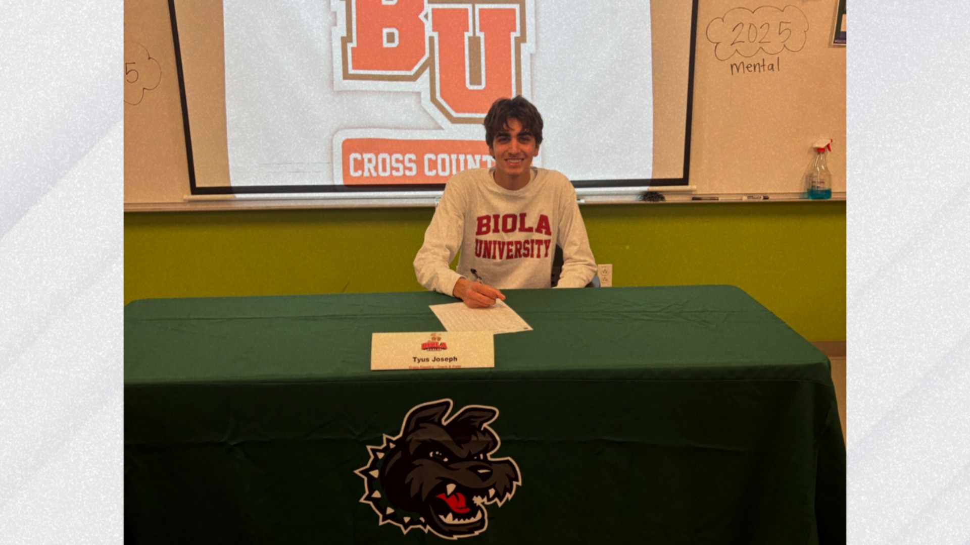 Congrats to Tyus and his family as he has committed to Biola Universith to run cross country and track