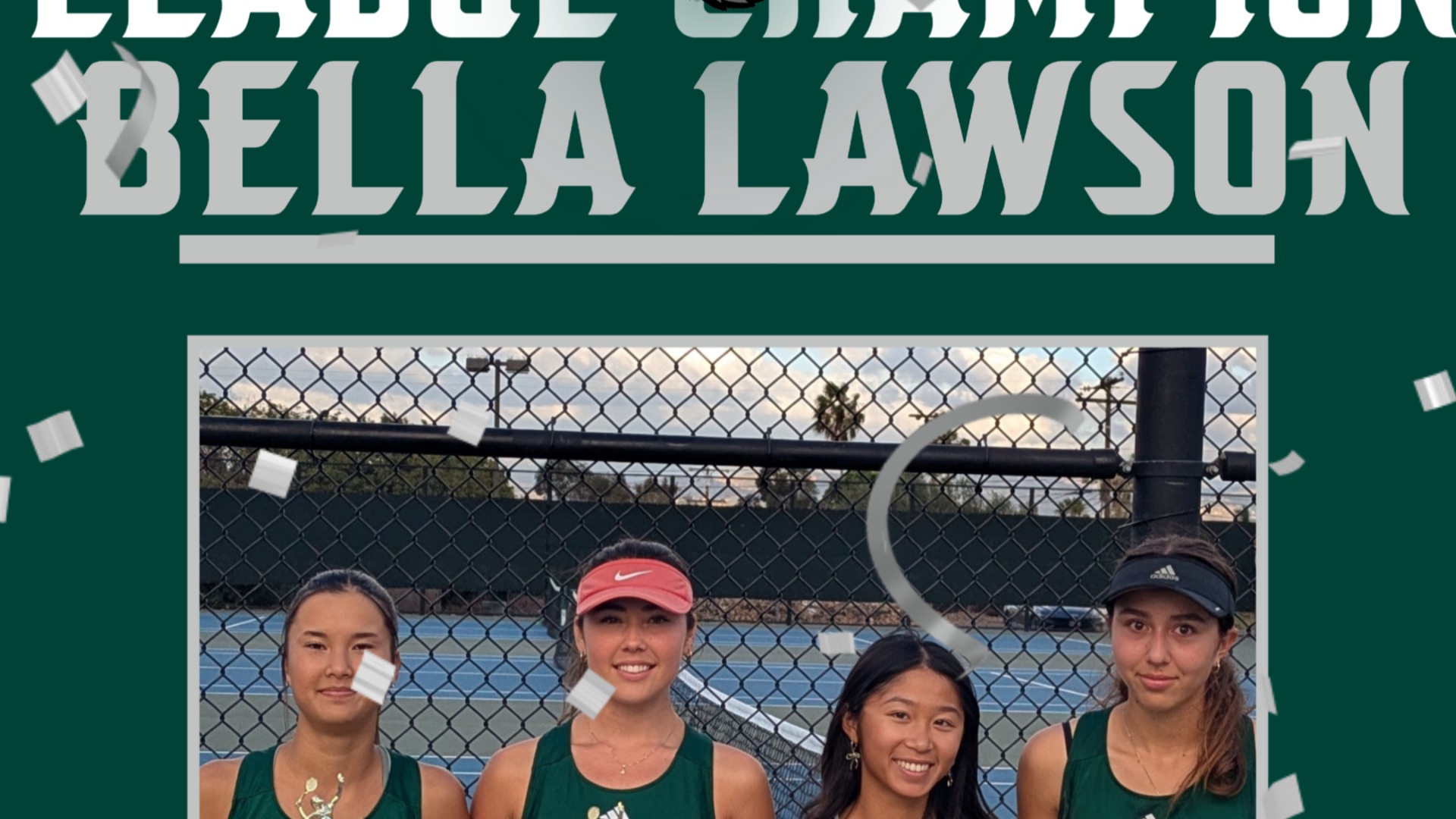 Bella Lawson won the Grossmont Hills League Singles Championship yesterday! Lylah Bird won her match and finished third in league singles. The doubles