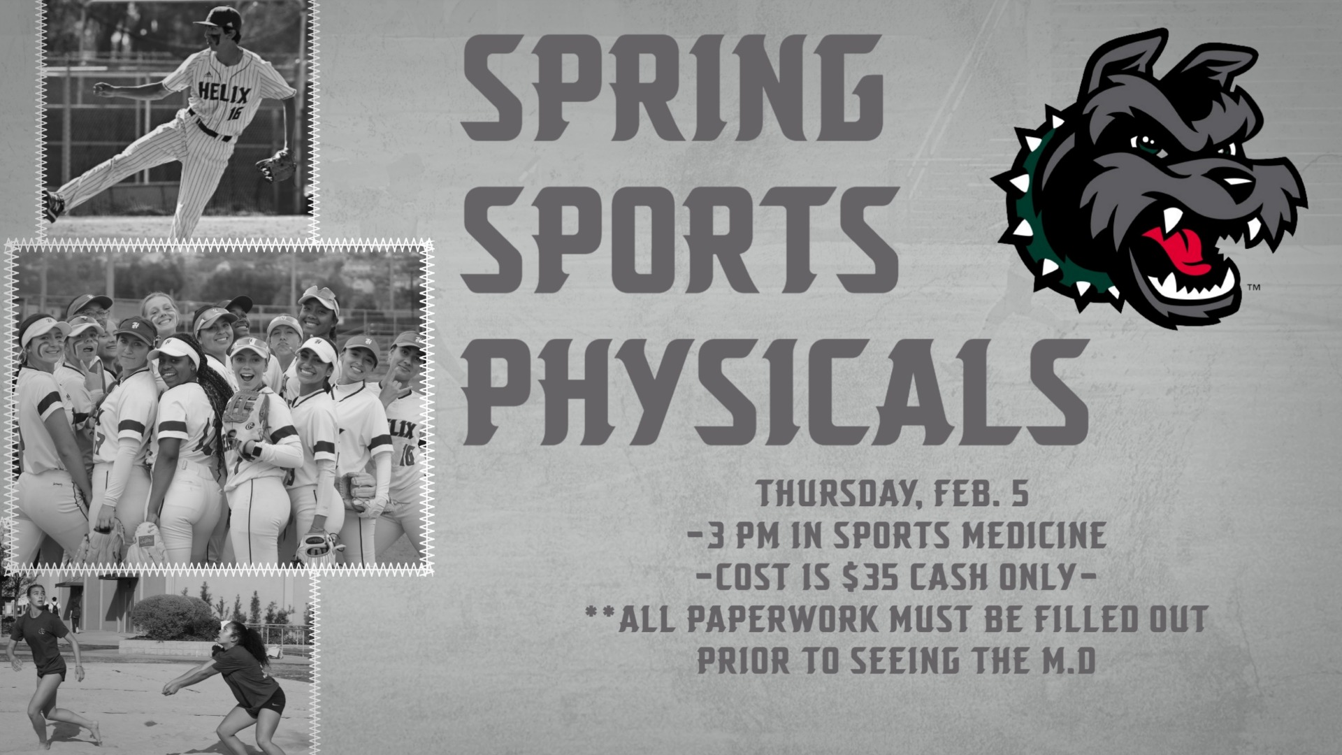 Slide 0 - Spring Sports Physicals To Be Offered on Thursday, Feb. 5