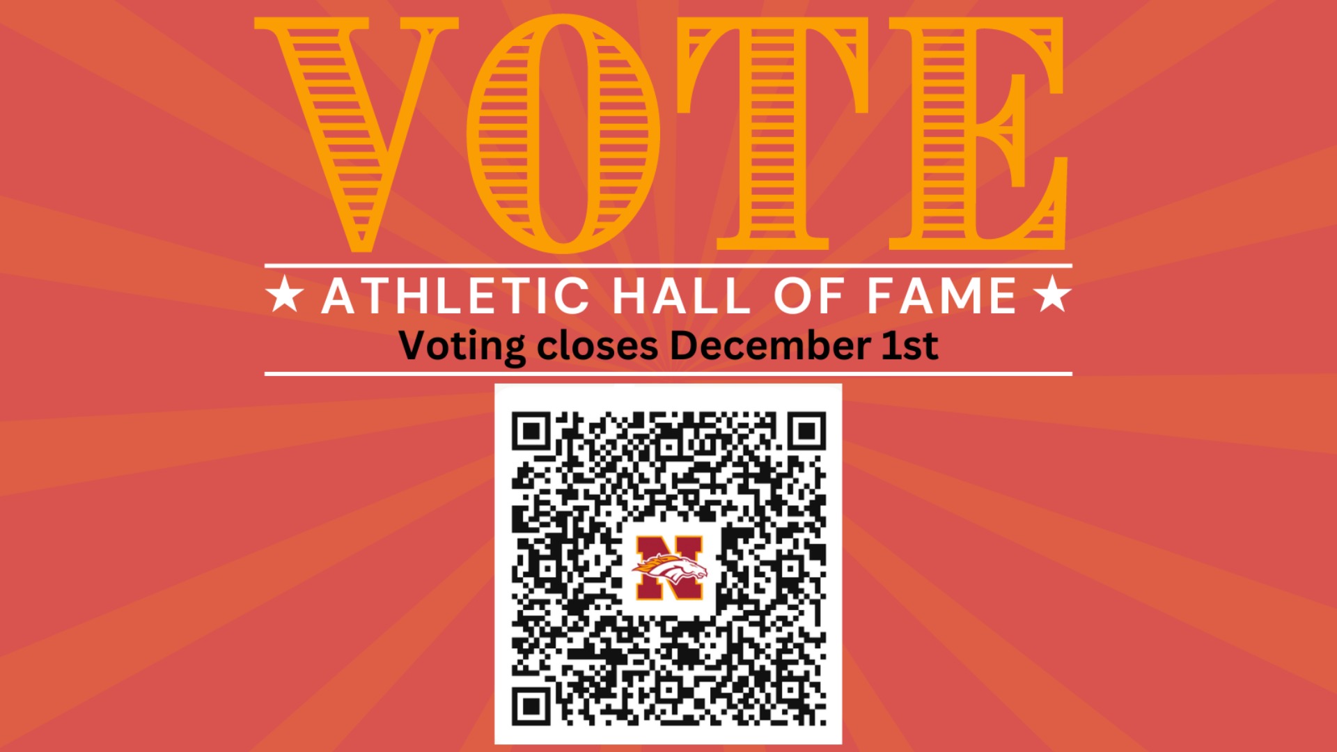 Slide 0 - Please vote for the athletic hall of fame! Voting closes on December 1st.