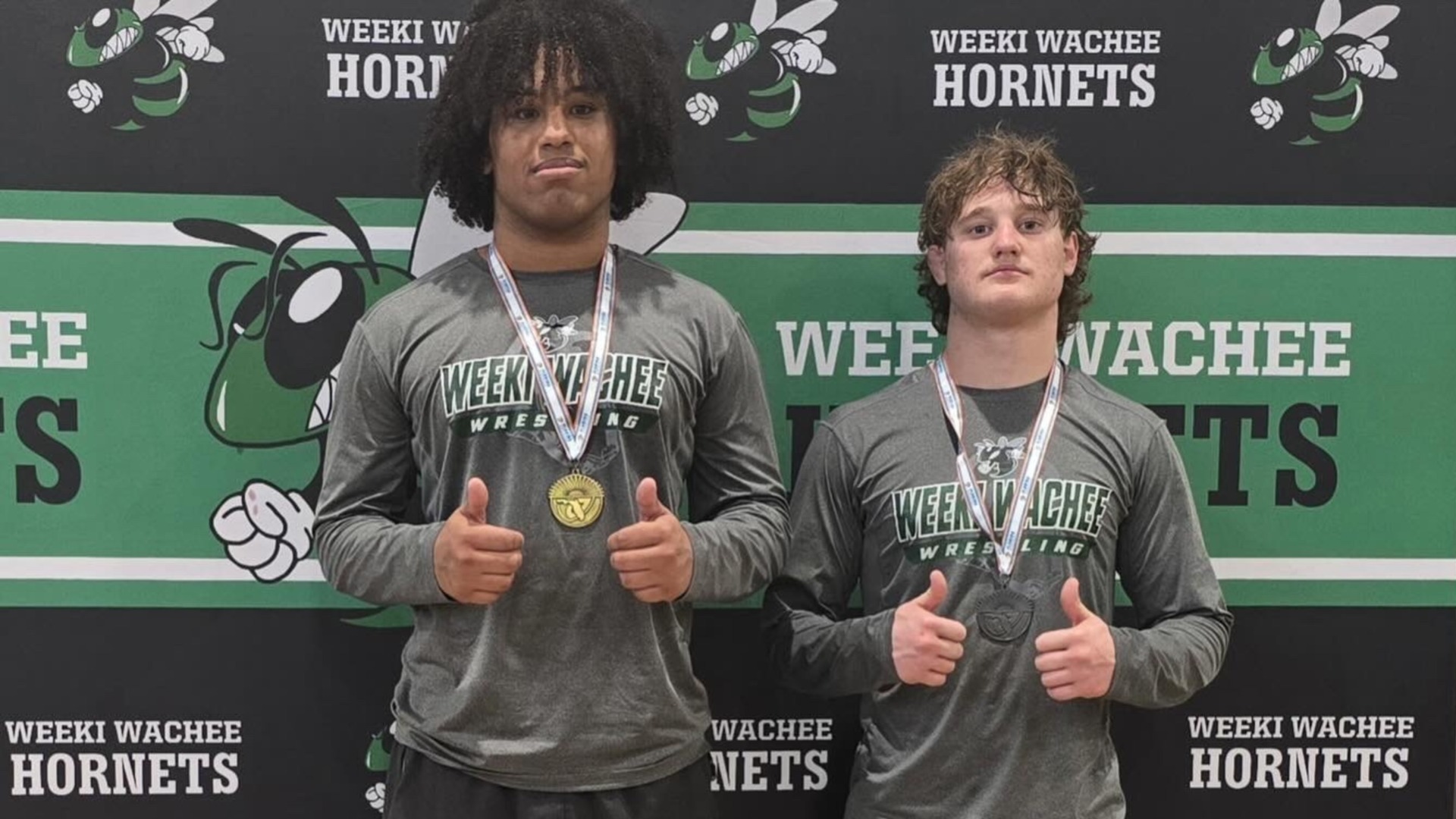 Slide 0 - Wrestling - Jashuan Contegiacomo - Region Champ and Levi Chancey - Region Runner-Up