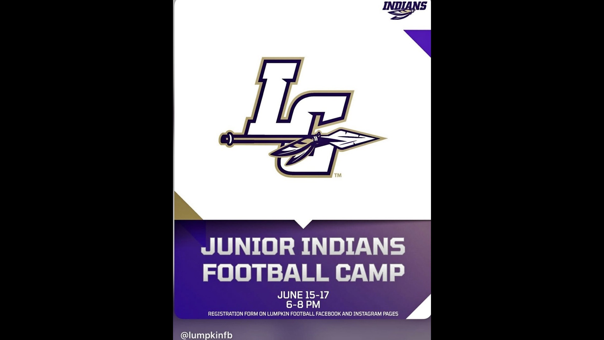 Slide 1 - Jr. Indians Football Camp
