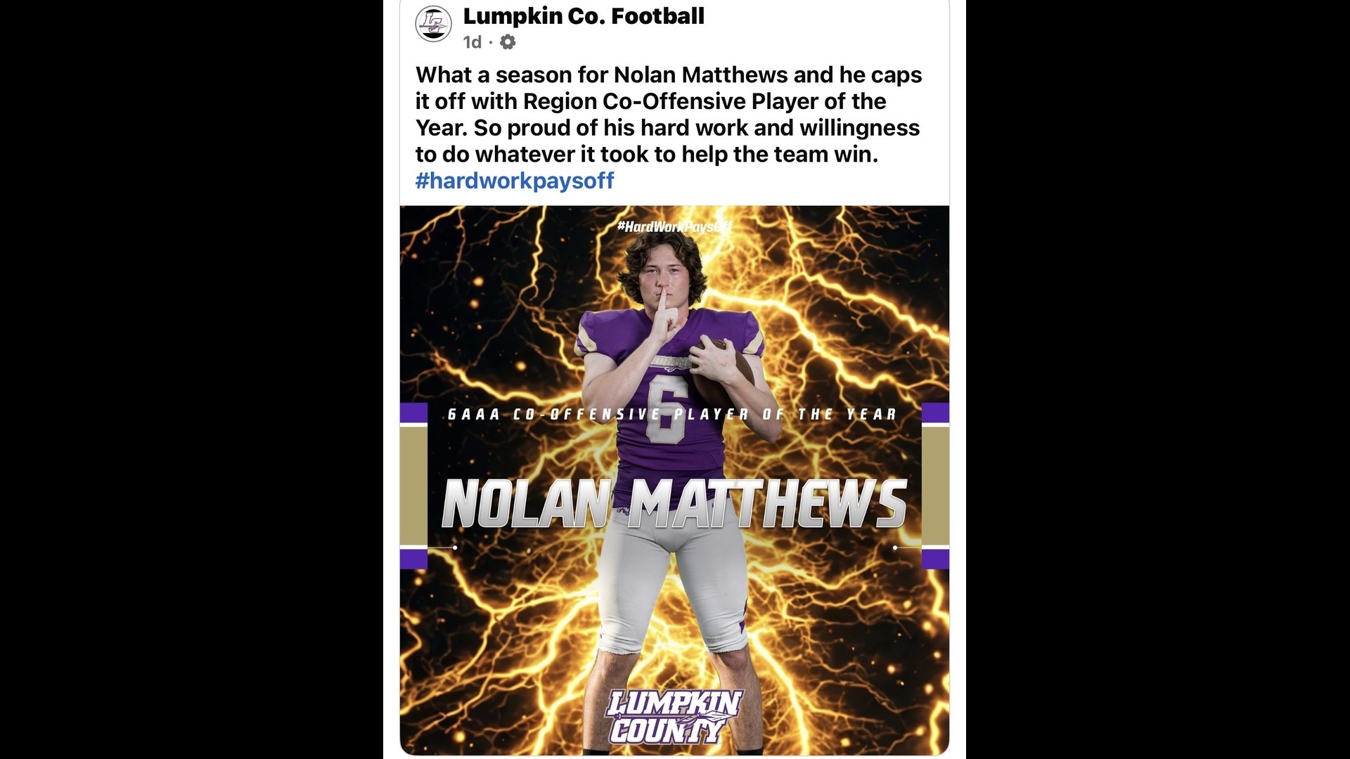 Slide 7 - Congratulations Nolan - Co-Offensive Region 6 AAA Player of the Year