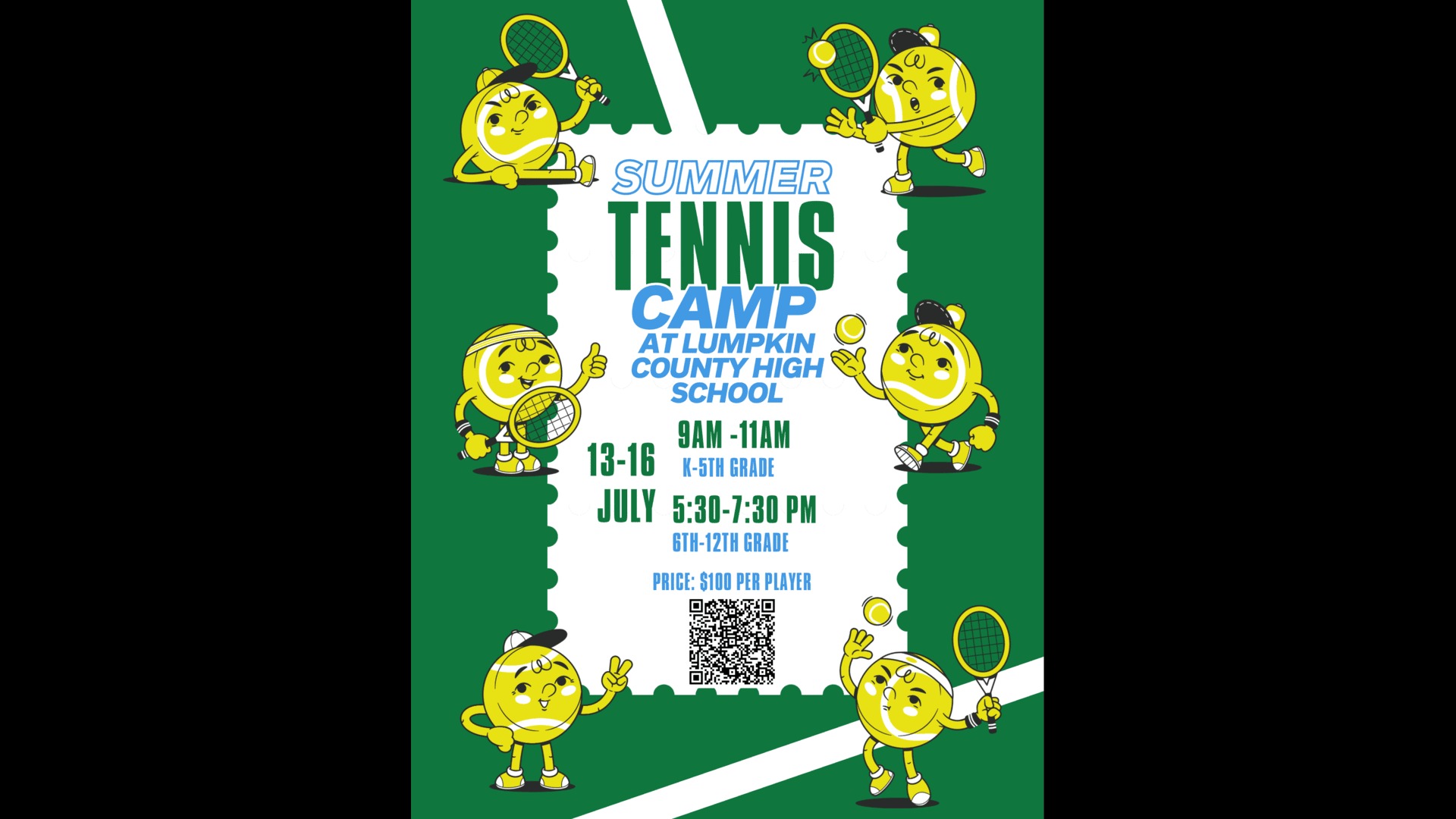 Slide 6 - 2 Tennis Camps - Younger kids in the AM / Older kids in the PM