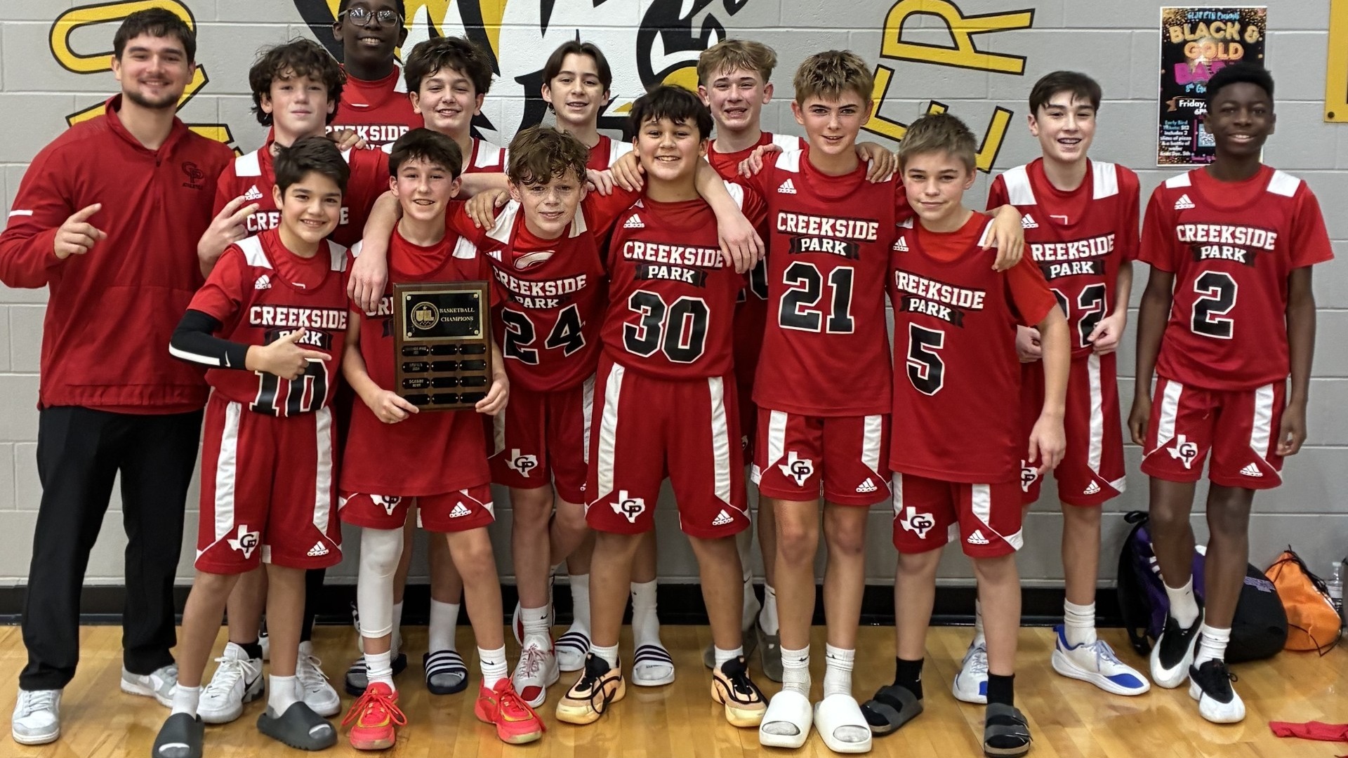 Slide 0 - 7th Grade Boys B Basketball Team wins B-team tournament. 