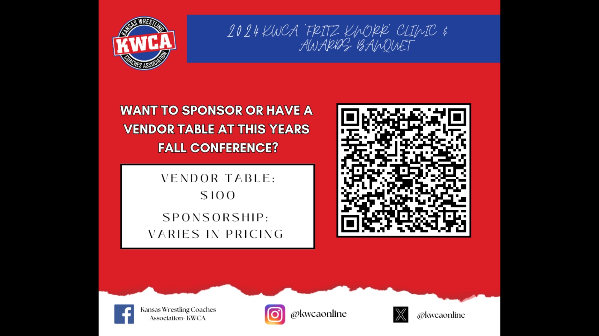 Slide 0 - KWCA CLINIC VENDOR AND KWCA SPONSORSHIP INFORMATION