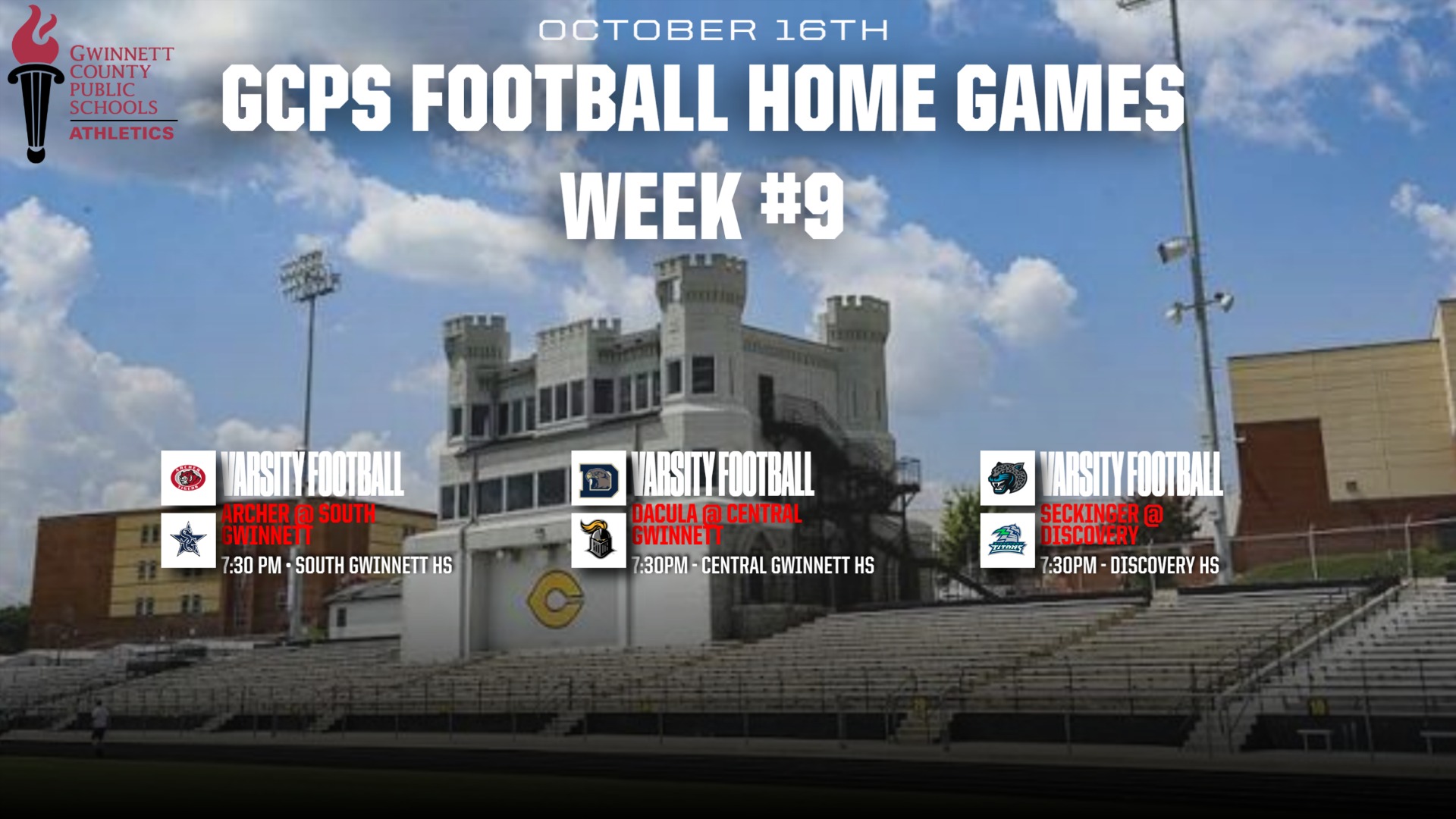 GCPS Varsity Football Week #9 Home Games