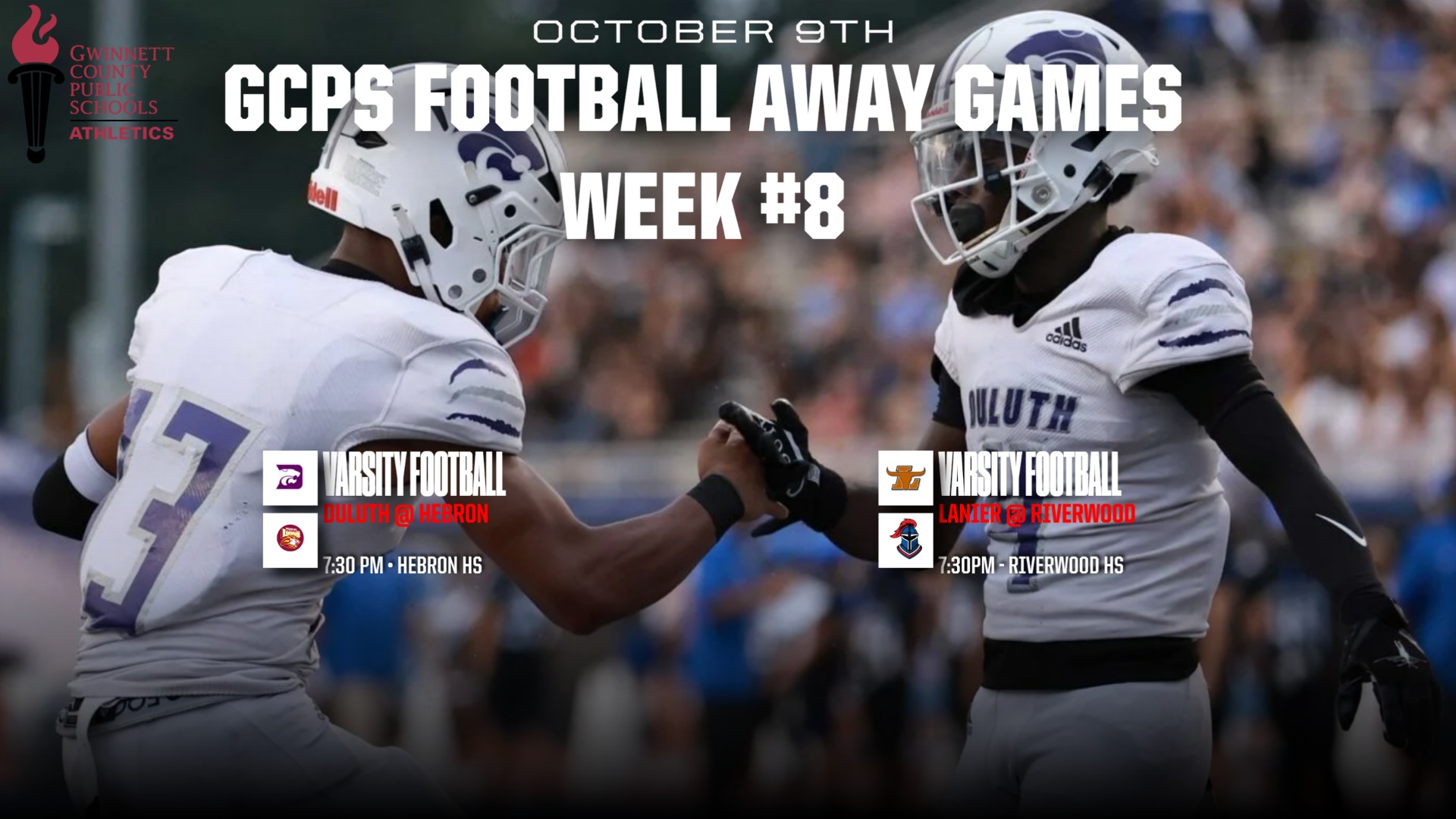 GCPS Varsity Football Week #8 Away Games out of District