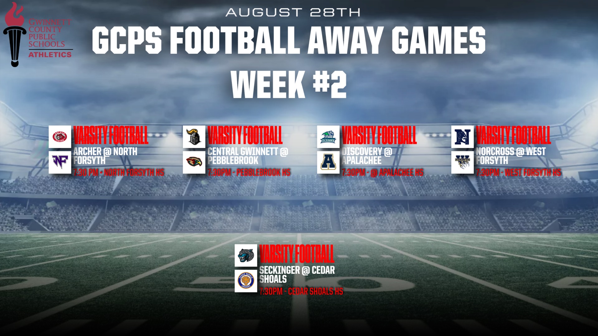 Fall 2026 Week 2 Away Games