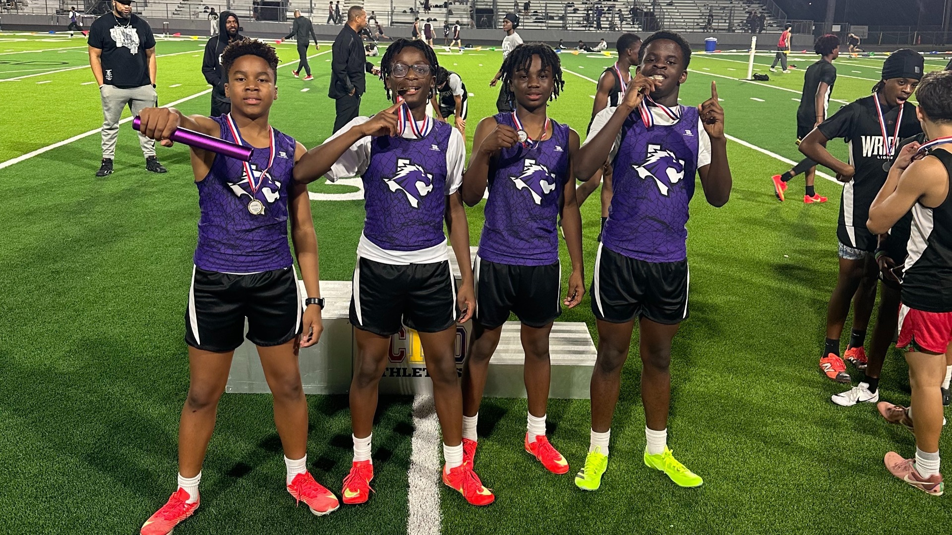 Slide 6 - 4x200m Relay Champions and NEW school record holder!