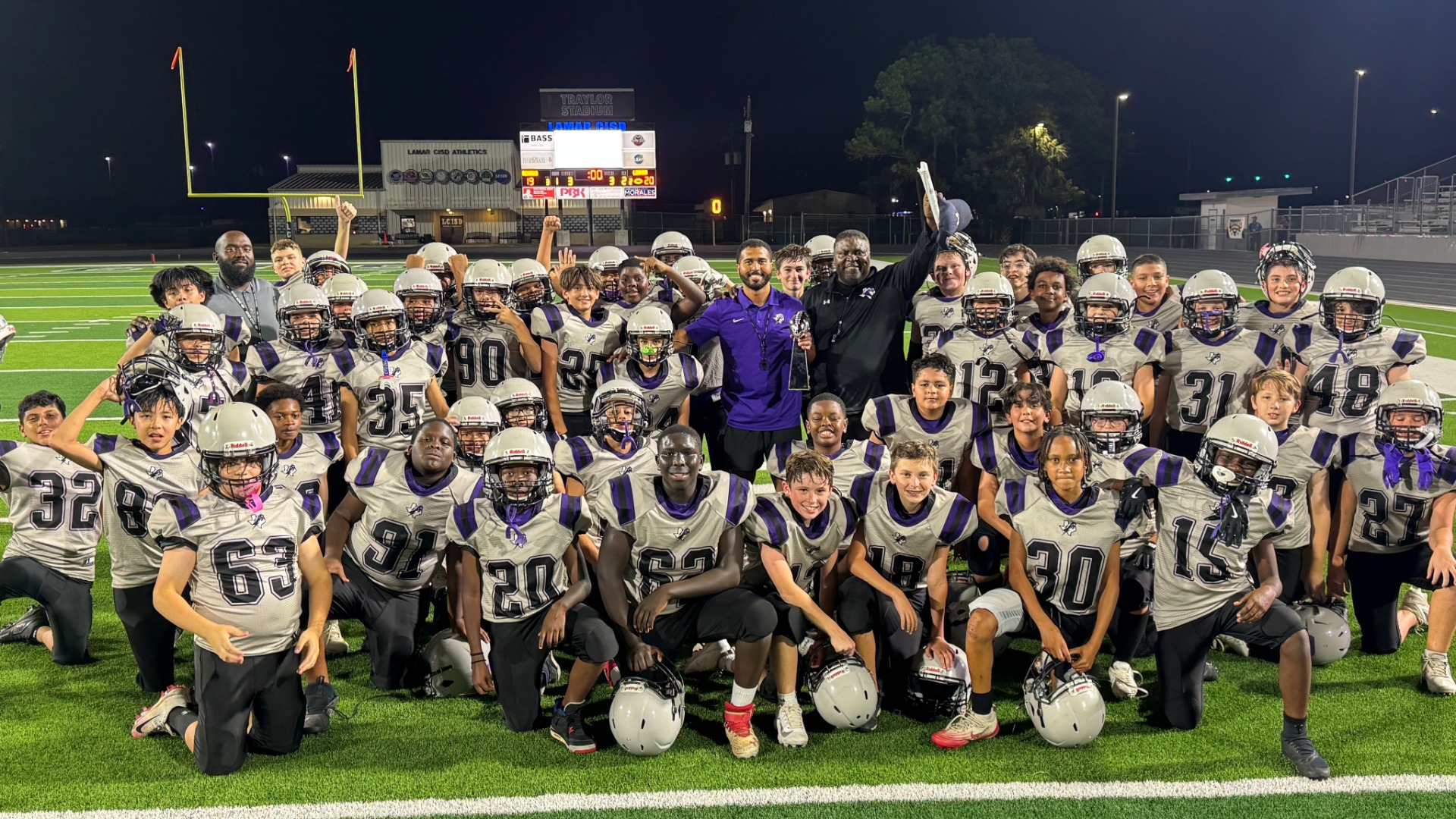 7th grade C team gathered to celebrate their district championship