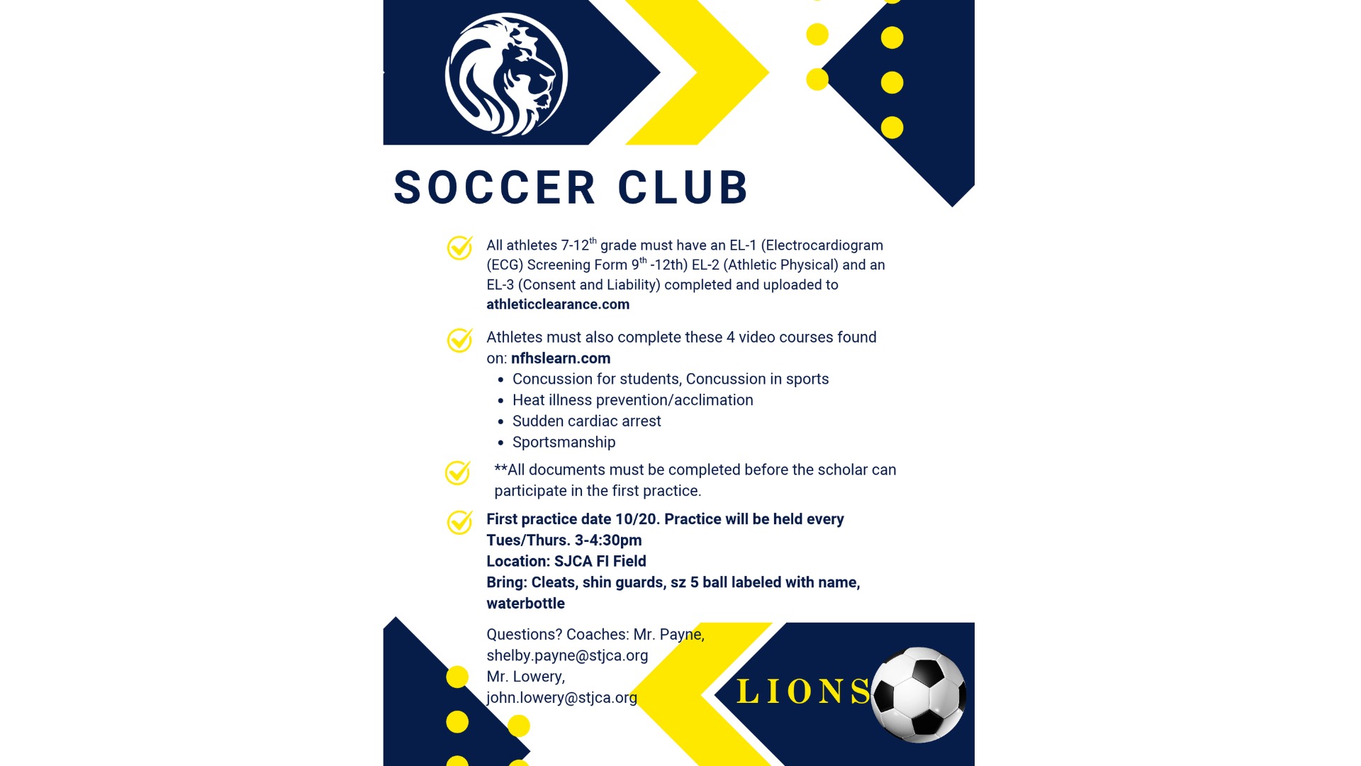 Slide 0 - Soccer Club - Coed 7-12th grade