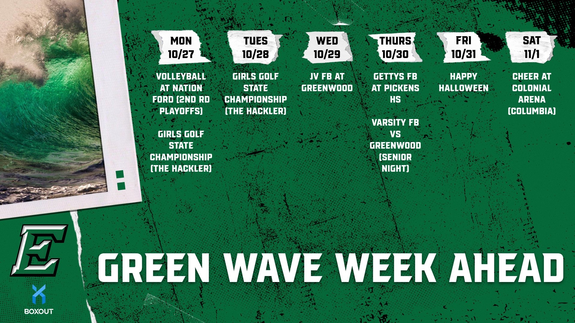 Slide 1 - Green Wave week ahead 10/27 - 11/1