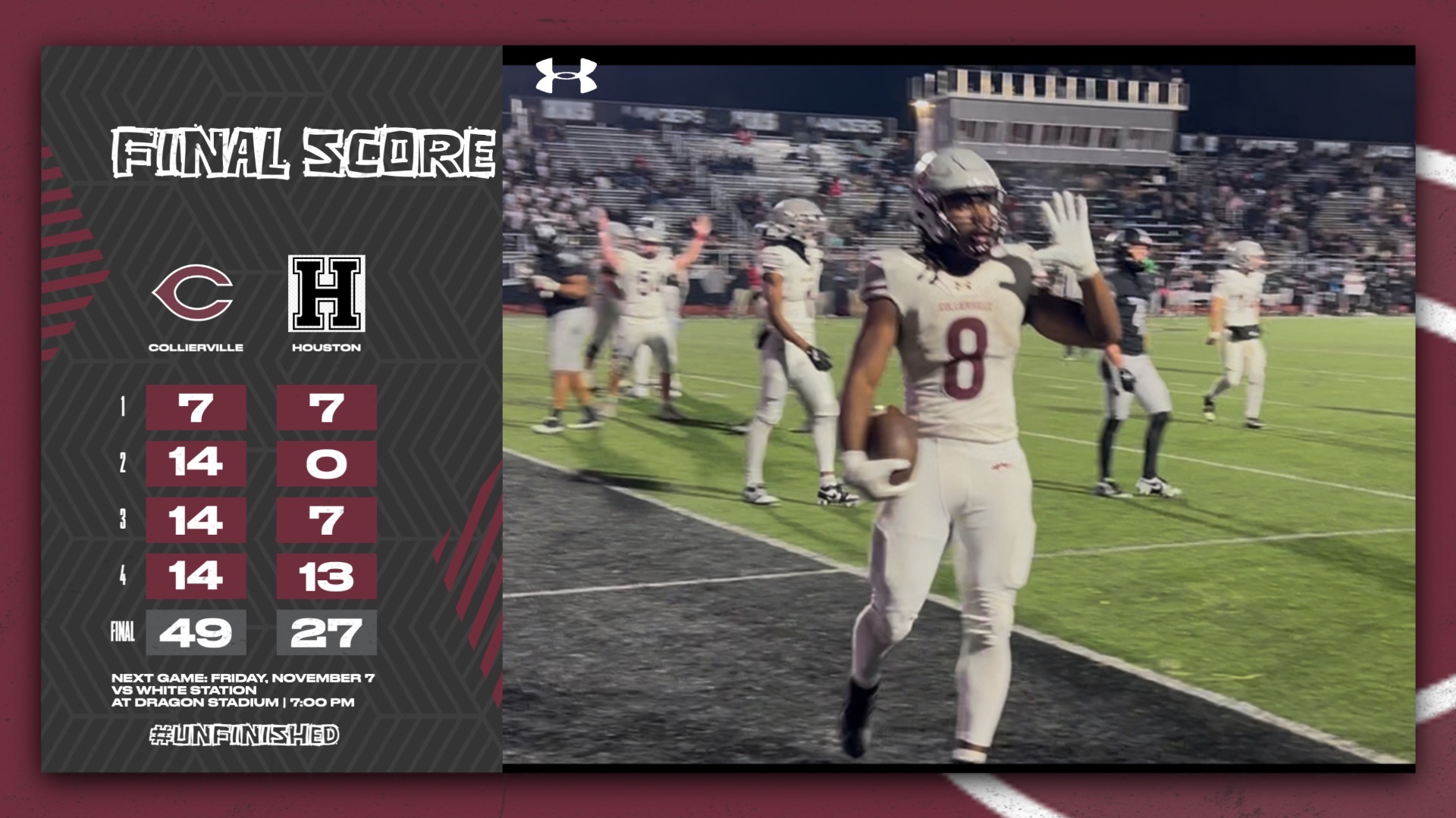 Slide 0 - AUTRY’S SIX-TD NIGHT POWERS COLLIERVILLE PAST HOUSTON FOR A REGION 7-6A TITLE