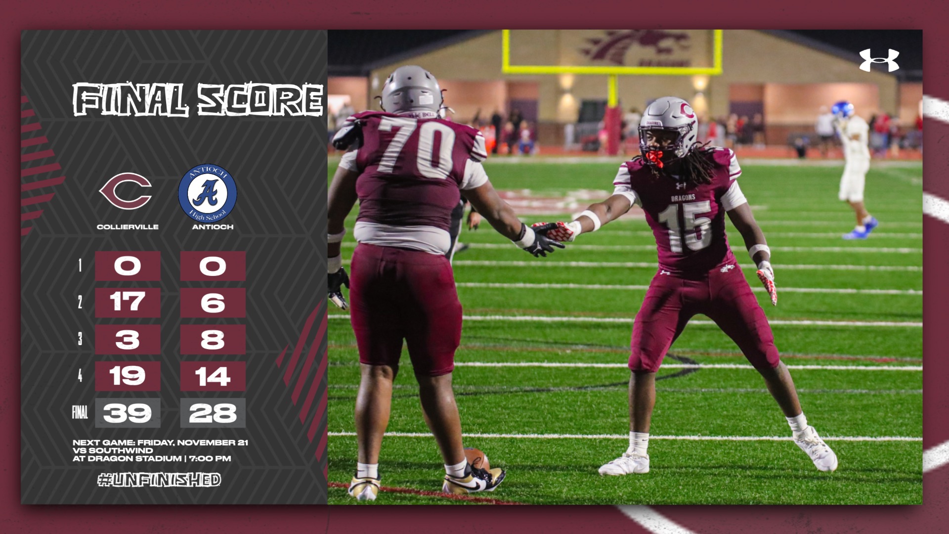 Slide 0 - COLLIERVILLE STORMS PAST ANTIOCH, ADVANCES TO 6A QUARTERFINALS