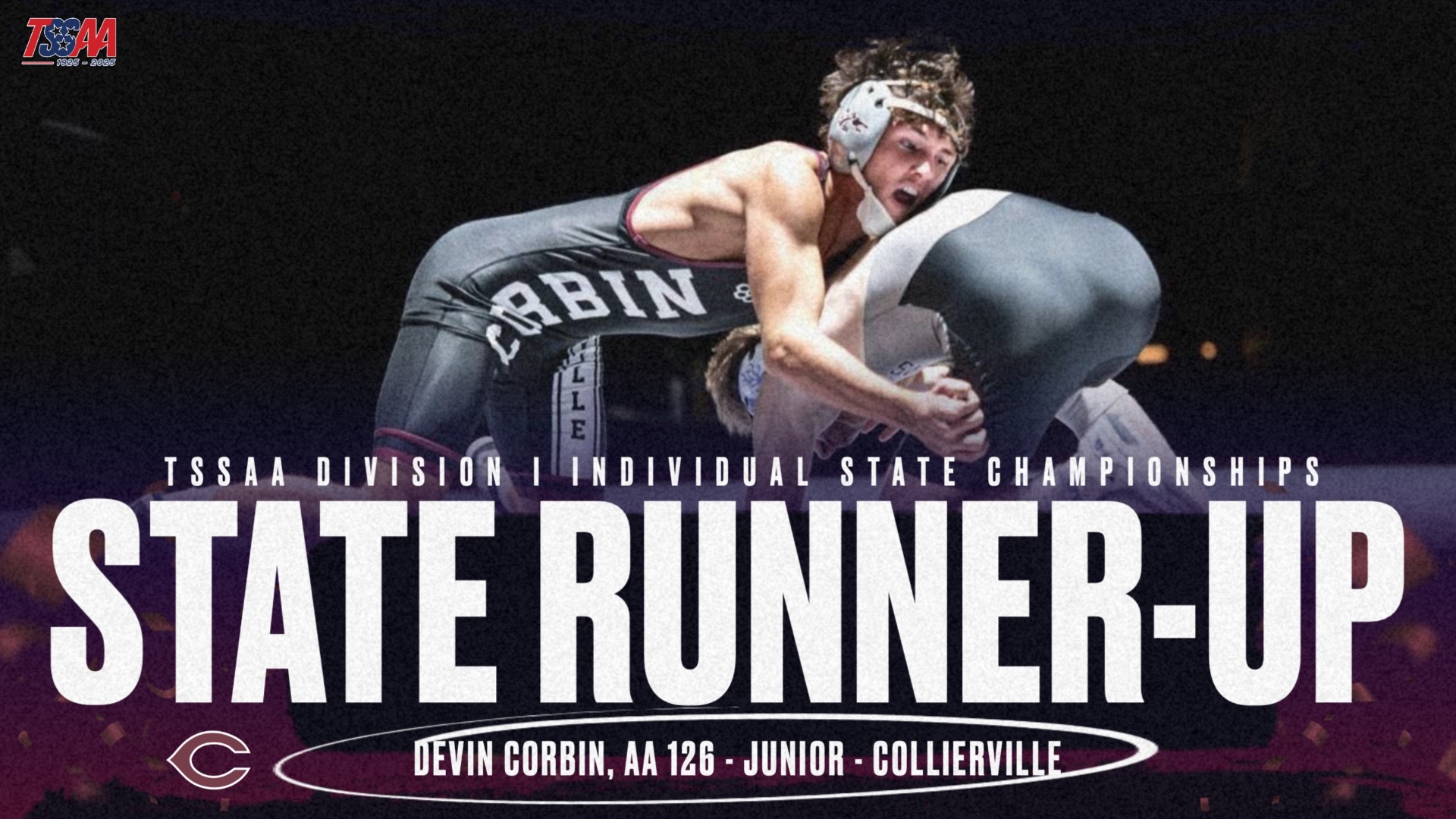 Slide 0 - COLLIERVILLE’S DEVIN CORBIN FINISHES AS STATE RUNNER-UP AT TSSAA INDIVIDUAL WRESTLING CHAMPIONSHIPS